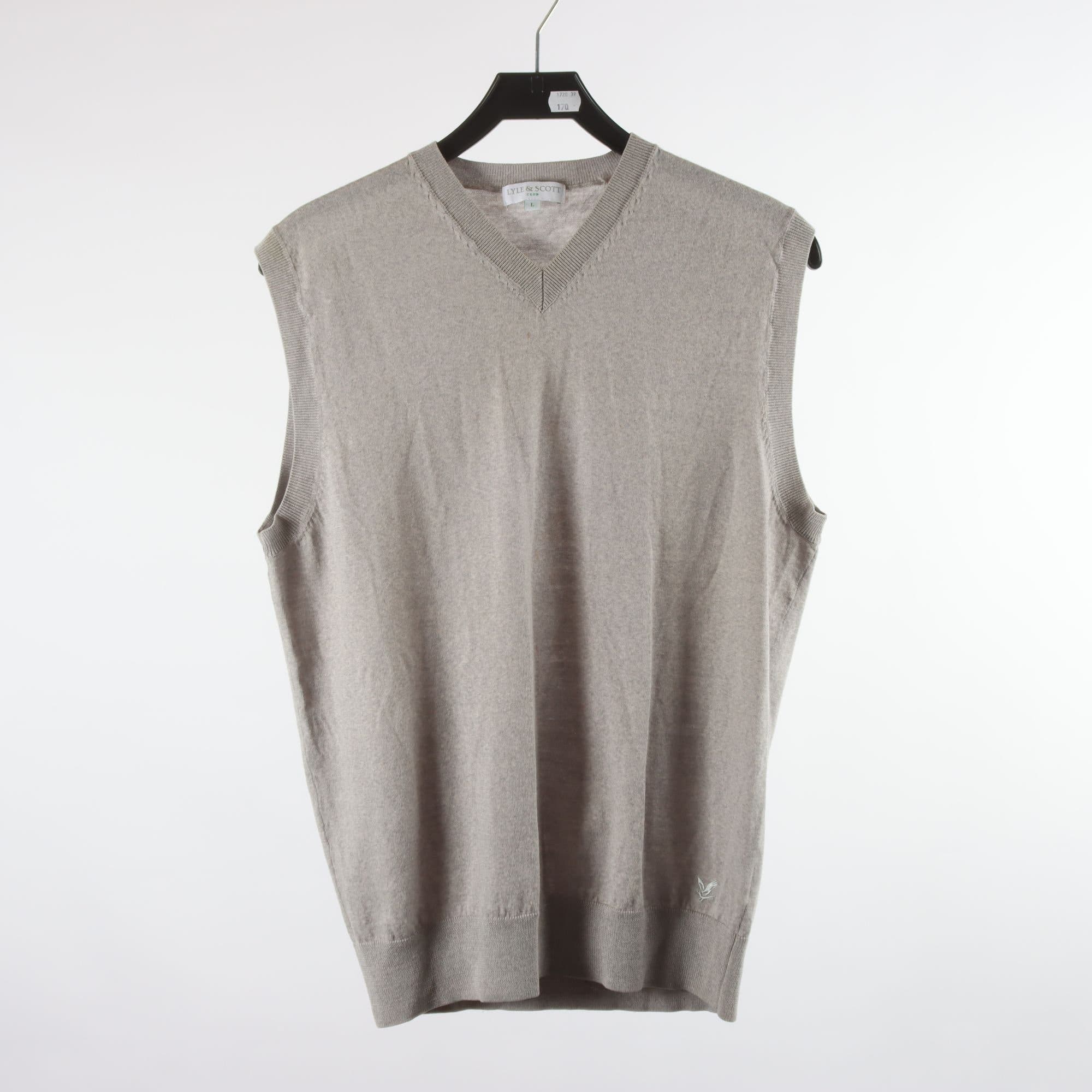 Väst, Lyle & Scott, grå, 100% merino ull, stl. L