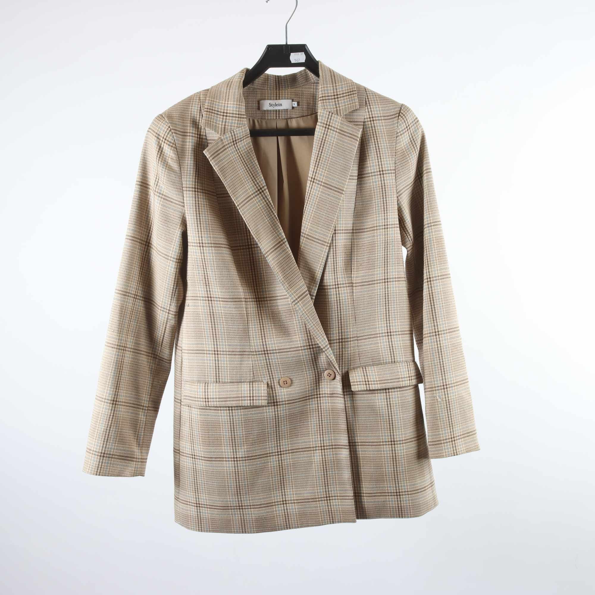 Kavaj, Stylein, beige, rutig, stl. S
