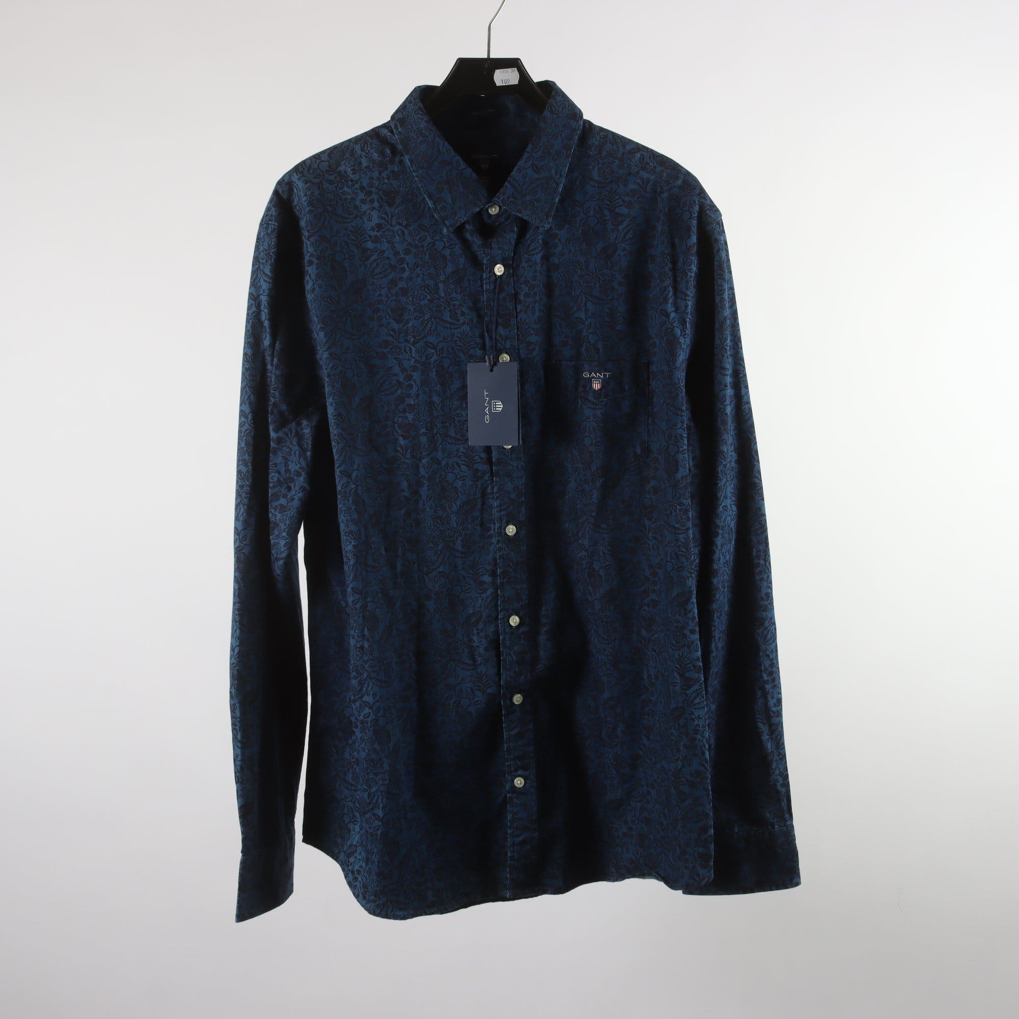 Skjorta, Gant, blå, mönstrad, stl. 2XL