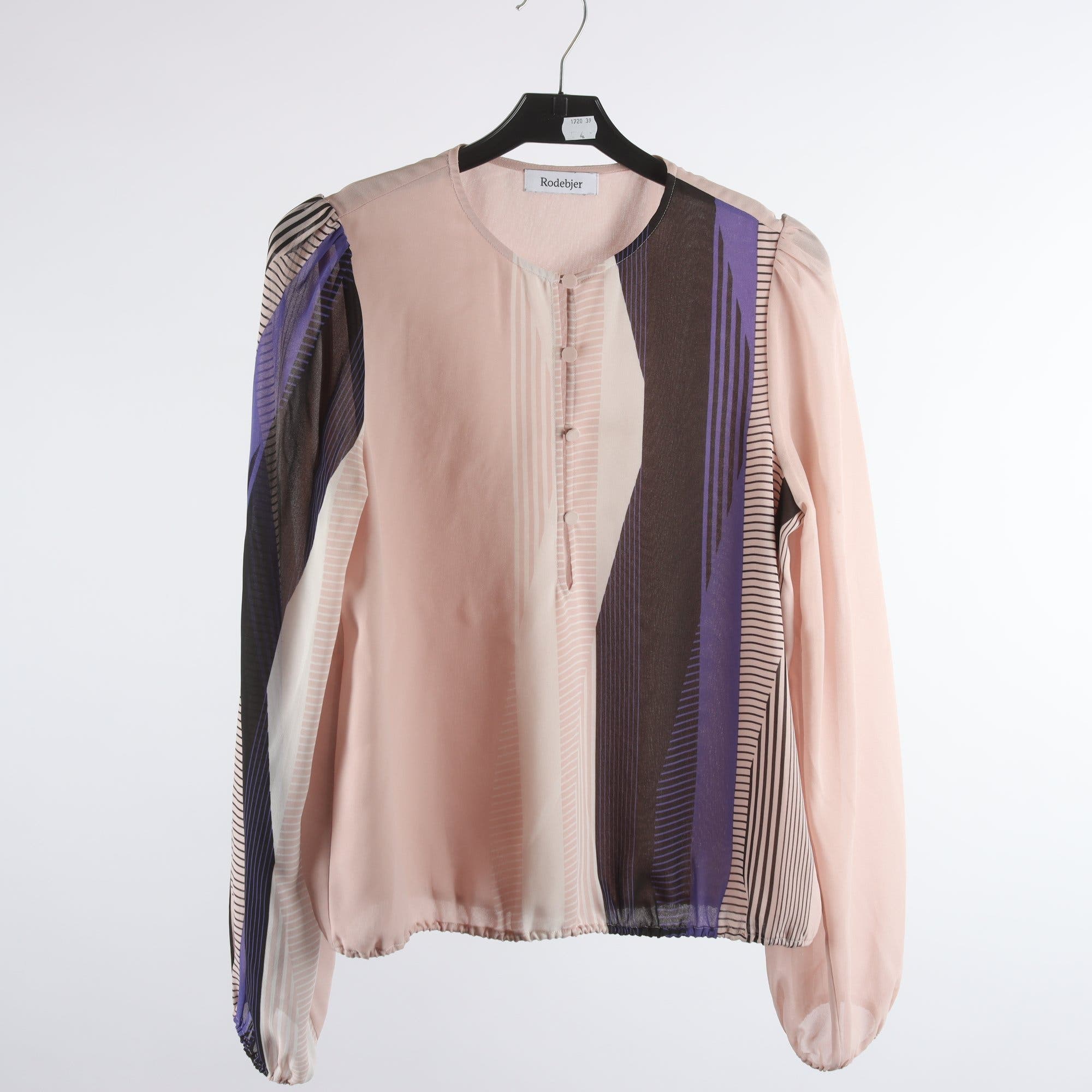 Blus, Rodebjer, rosa, mönstrad, stl ca. XS