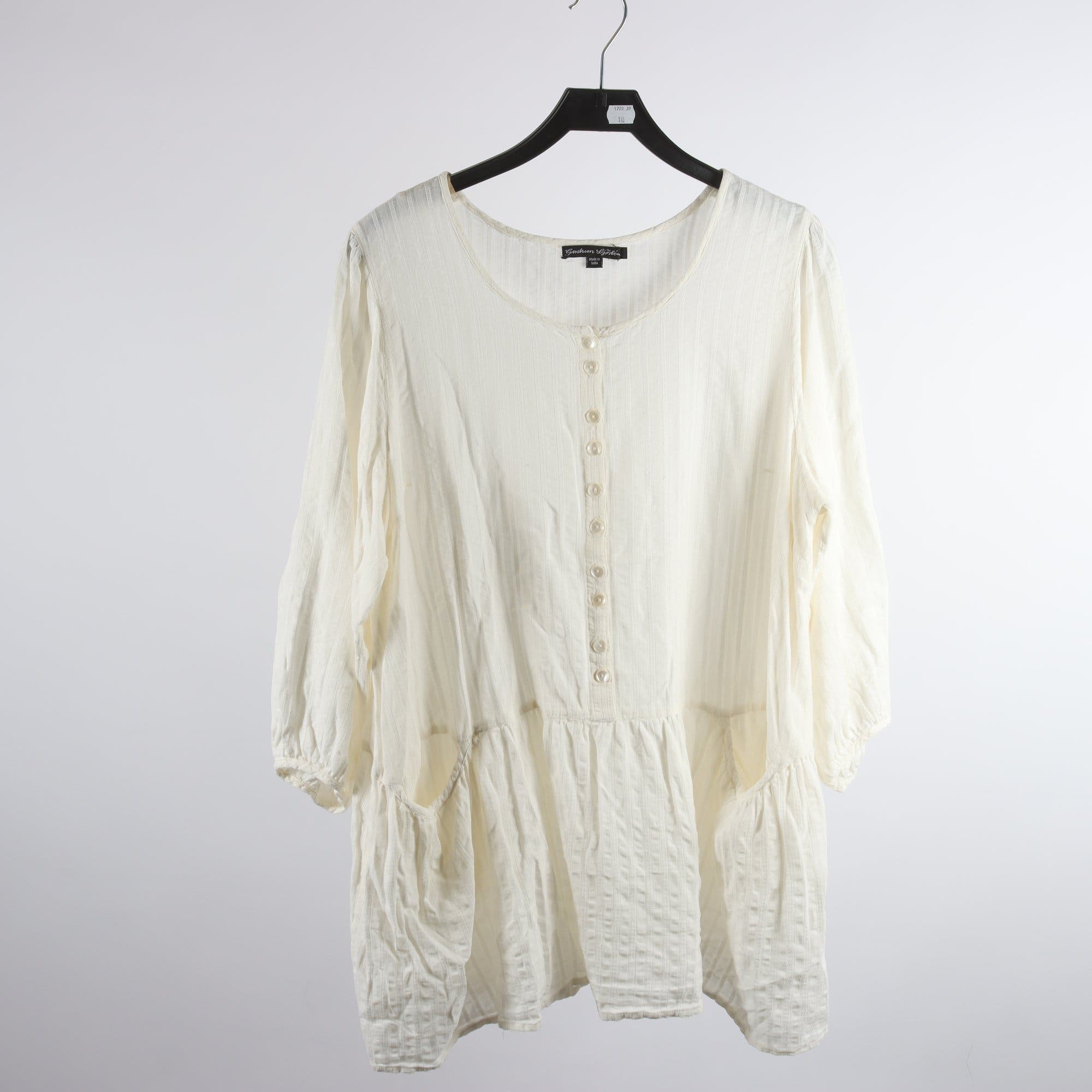 Blus/tunika, Gudrun Sjödén, vit, stl. XL