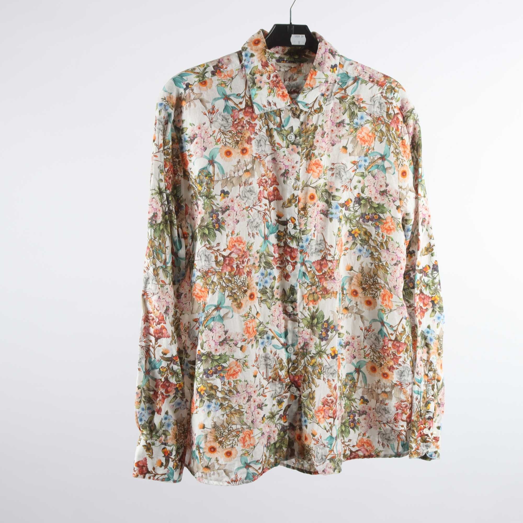 Blus, Stenströms, blommig, 100% linne, stl. 44