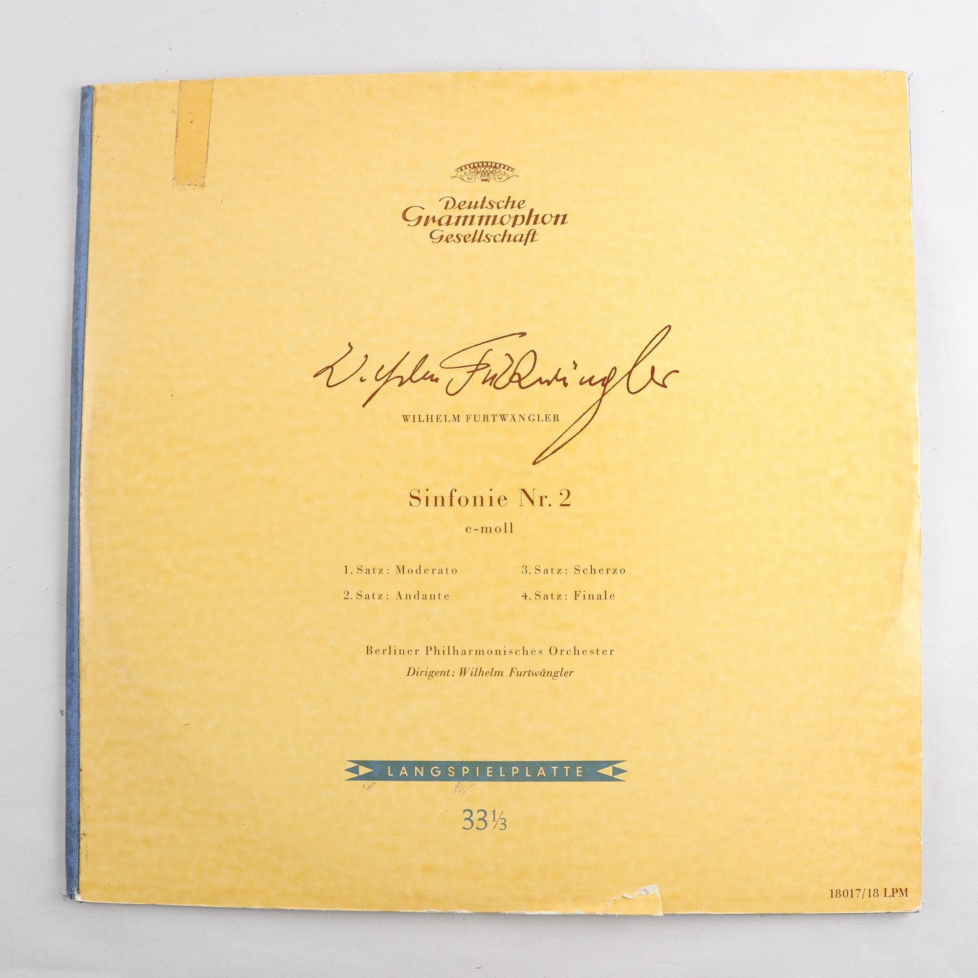 LP Wilhelm Furtwängler, Sinfonie Nr. 2 e-moll