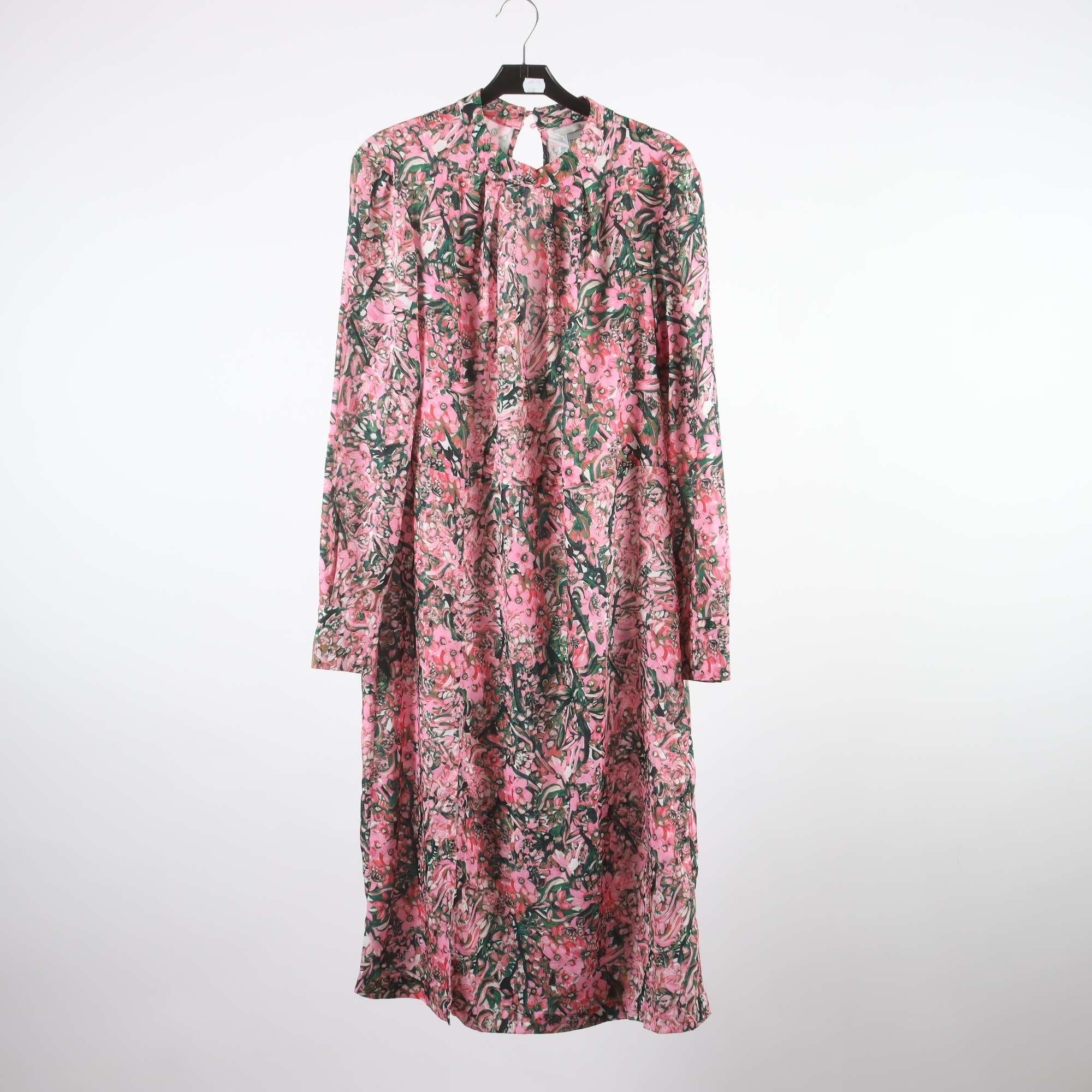 Klänning, H&M, grön, rosa, stl. 42.