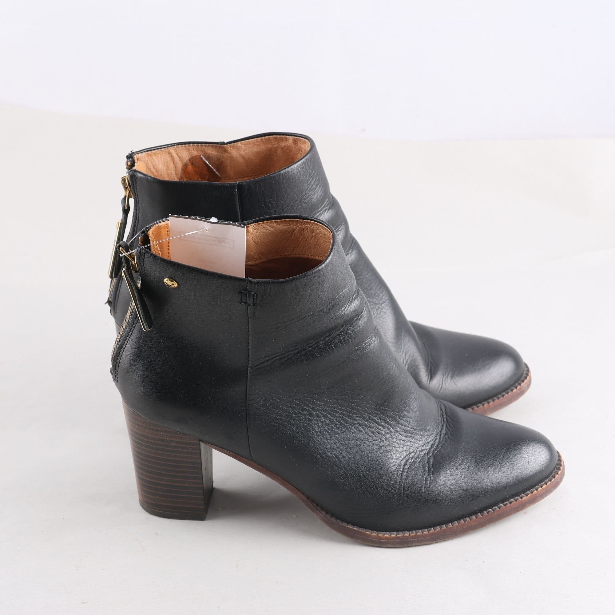 Ankelboots, Pikolinos, svart, skinn, stl. 38