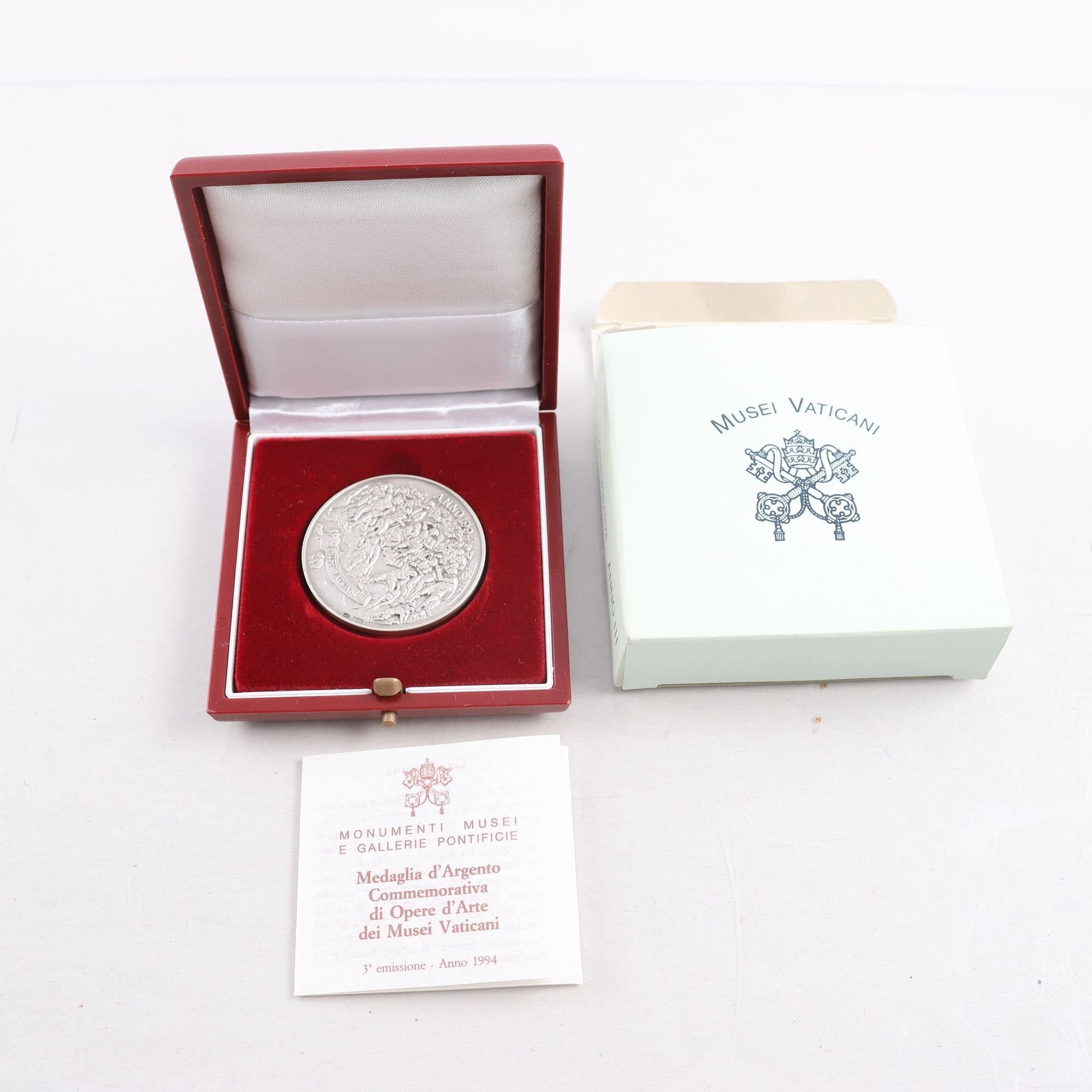 Medalj, silver, Vatikanmuseerna, Michelangelo, 1994