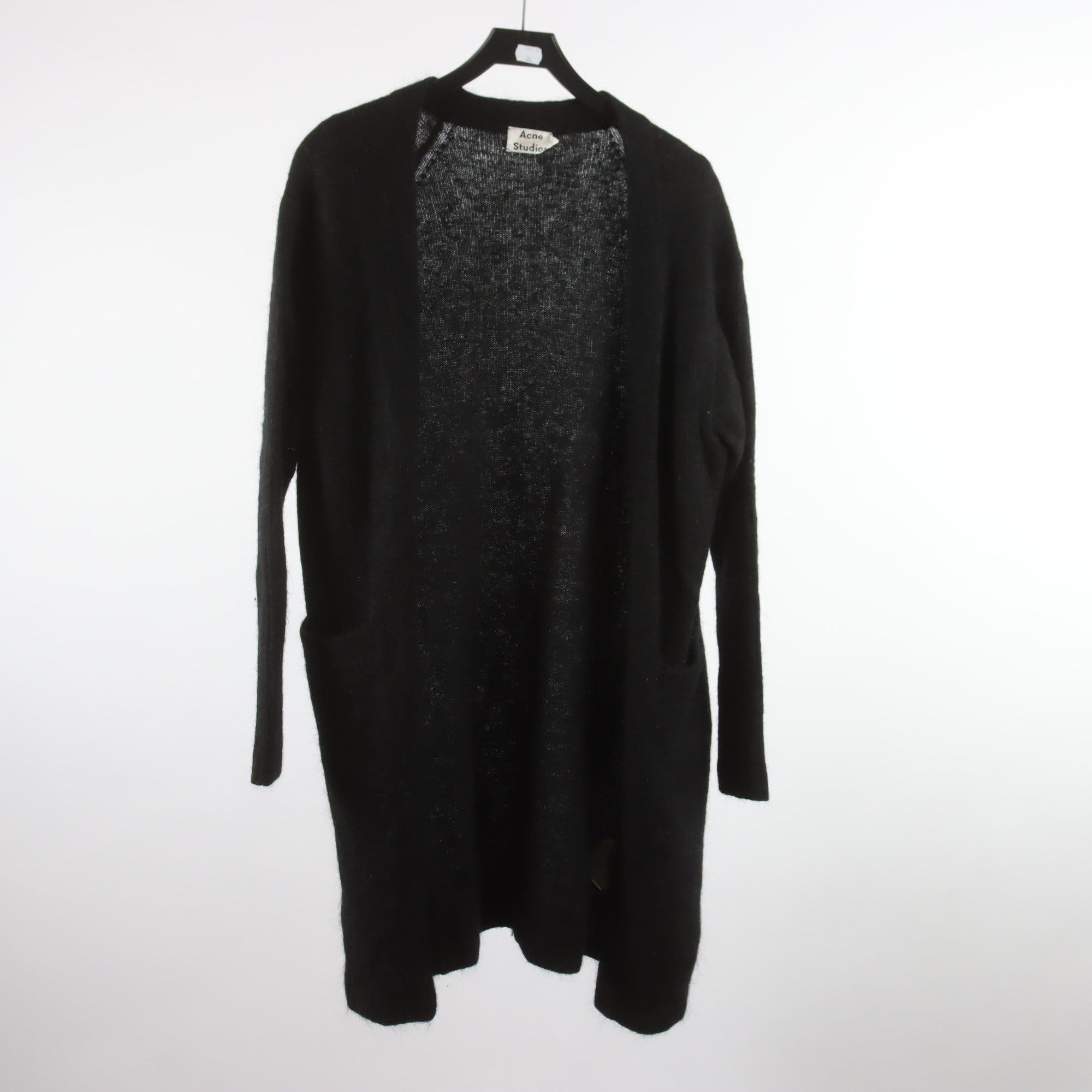 Kofta, lång, Acne Studios, svart, mohair/ull blandning, stl. XXS