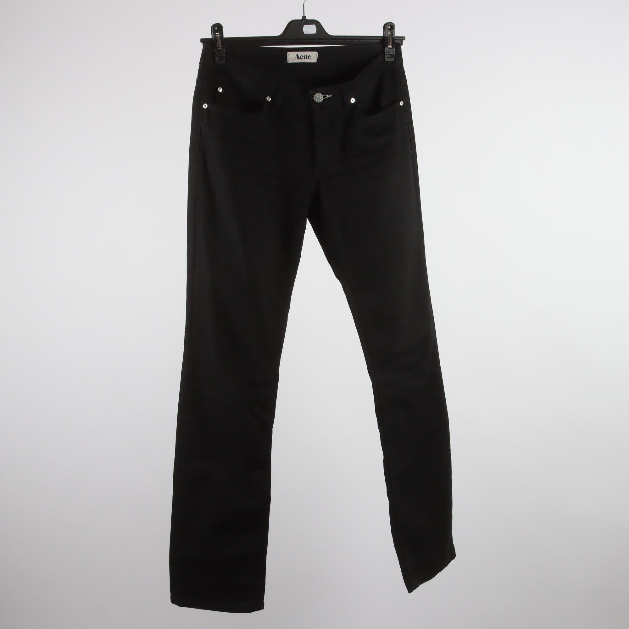 Byxor, Acne, svart, Hep black stretch, stl. 30″/34.