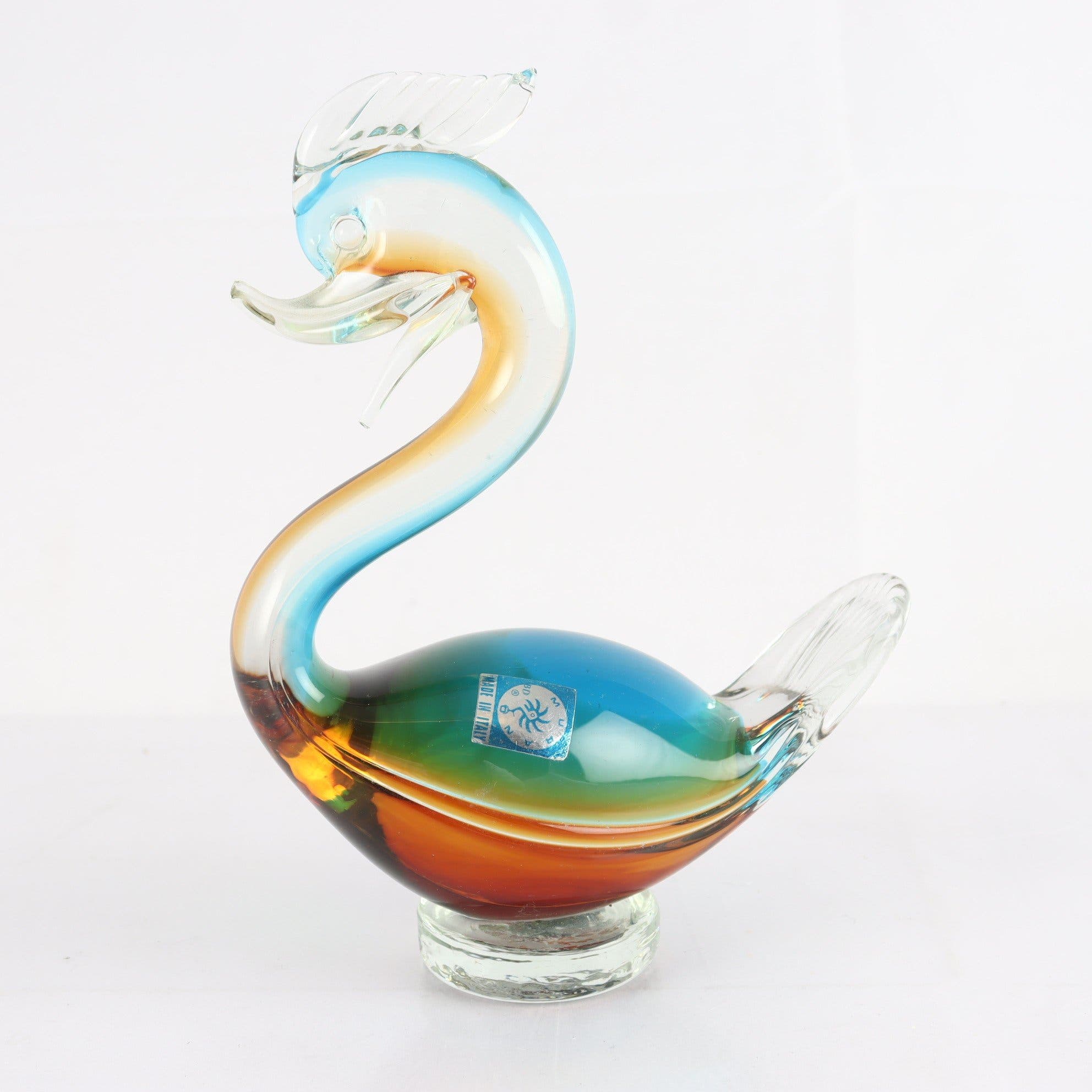 Konstglas, fågel, Murano. Samfraktas ej.