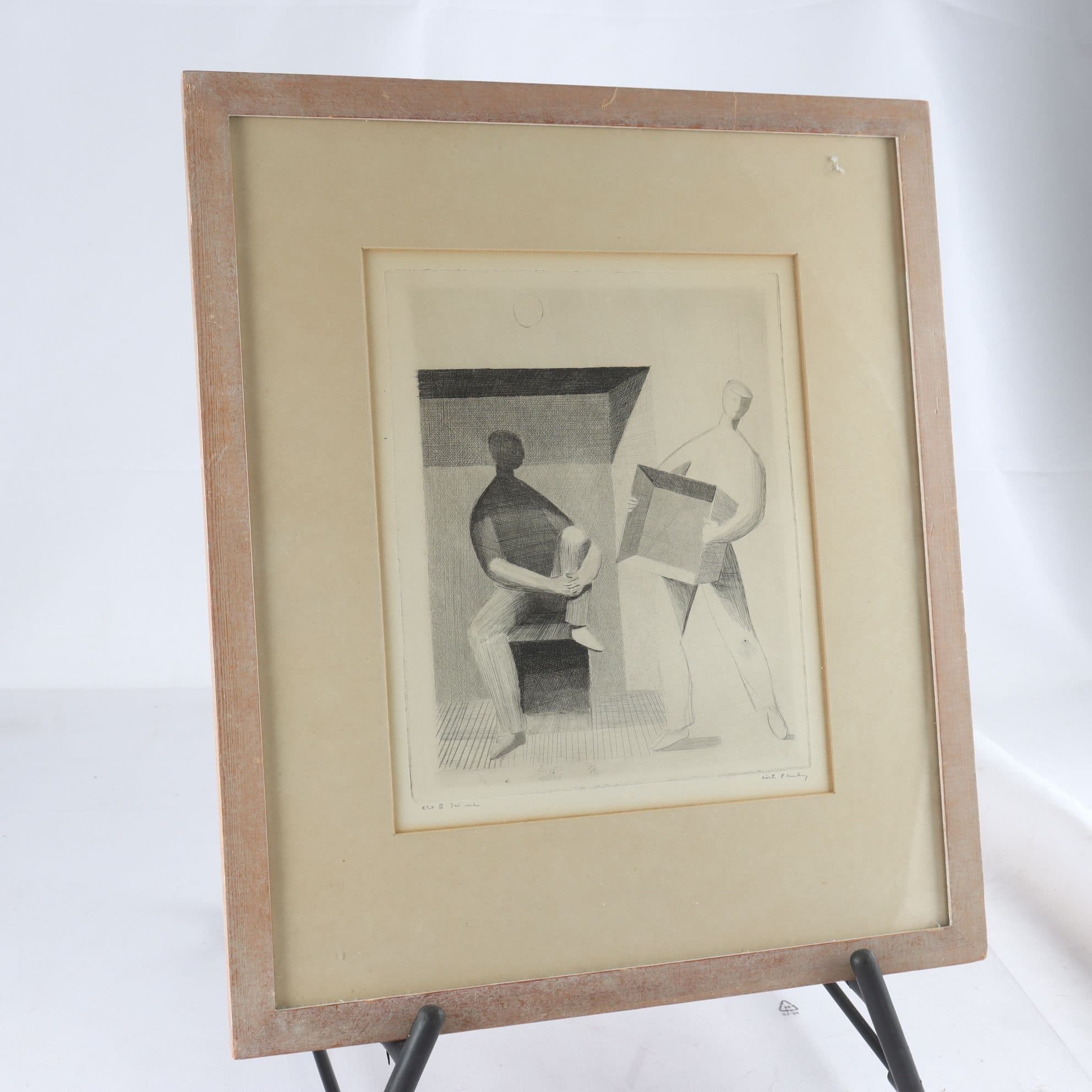 Etsning, Gösta Ehrenberg, (1923-2019), signerad. Samfraktas ej.