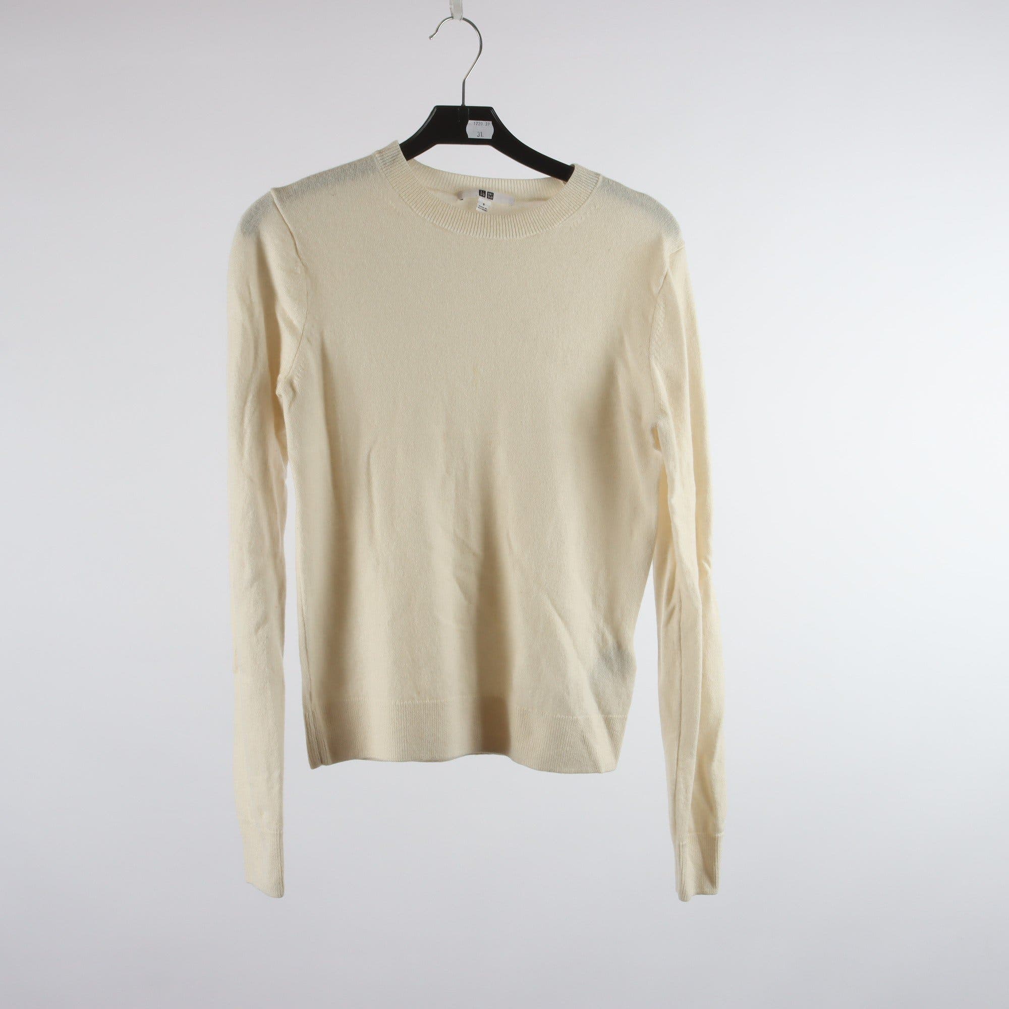 Tröja, Uniqlo, offwhite, 100% kashmir, stl. S