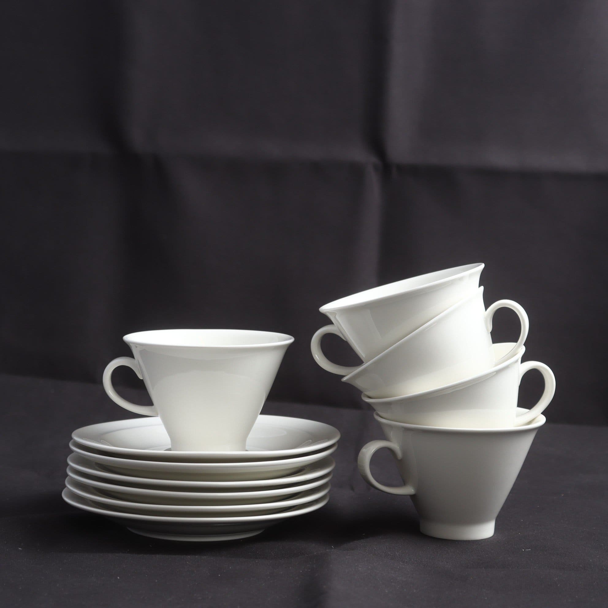 Kaffekoppar, porslin, ”Harlekin”, Arabia, 5 st. Samfraktas ej.
