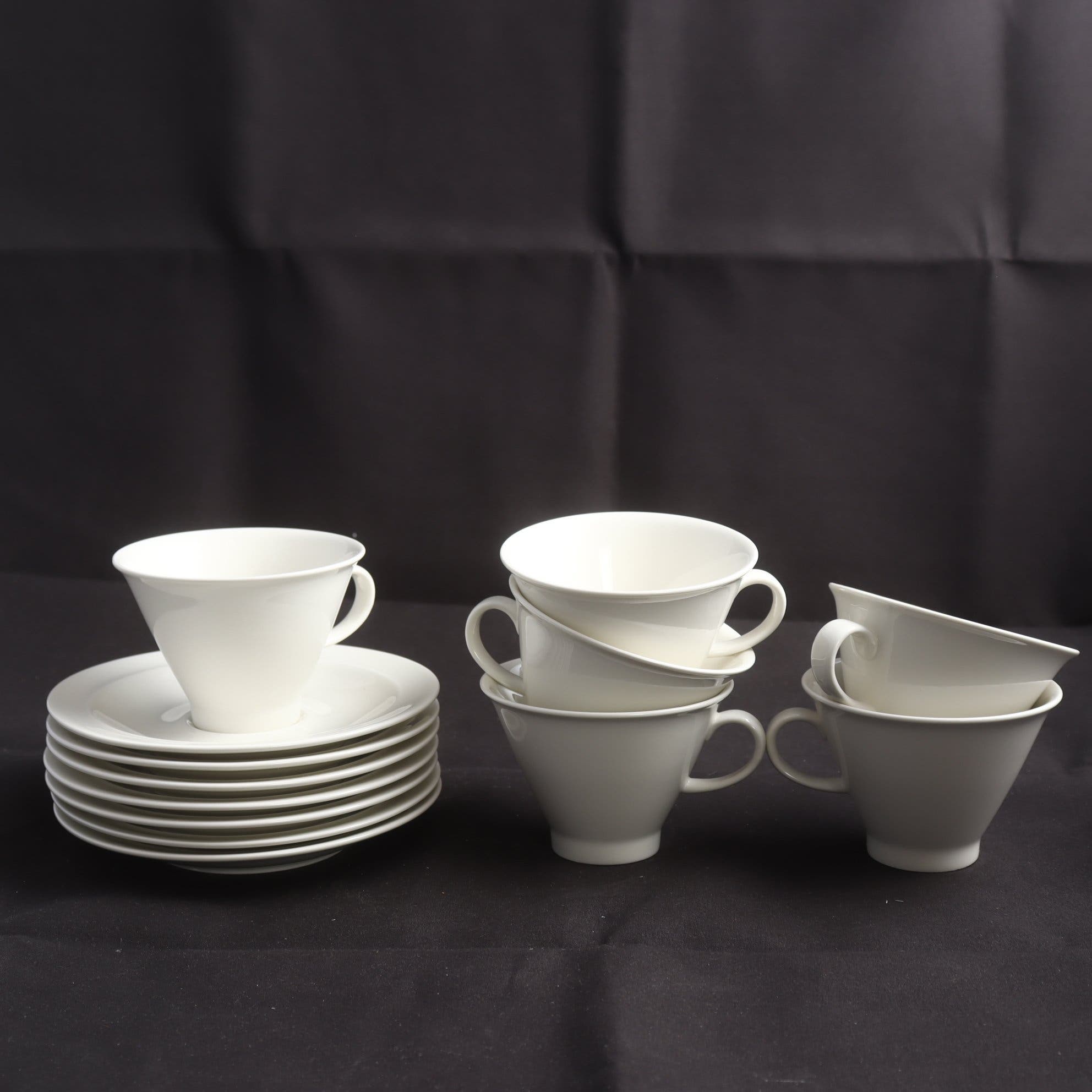 Kaffekoppar, porslin, ”Harlekin”, Arabia, 6 st. Samfraktas ej.