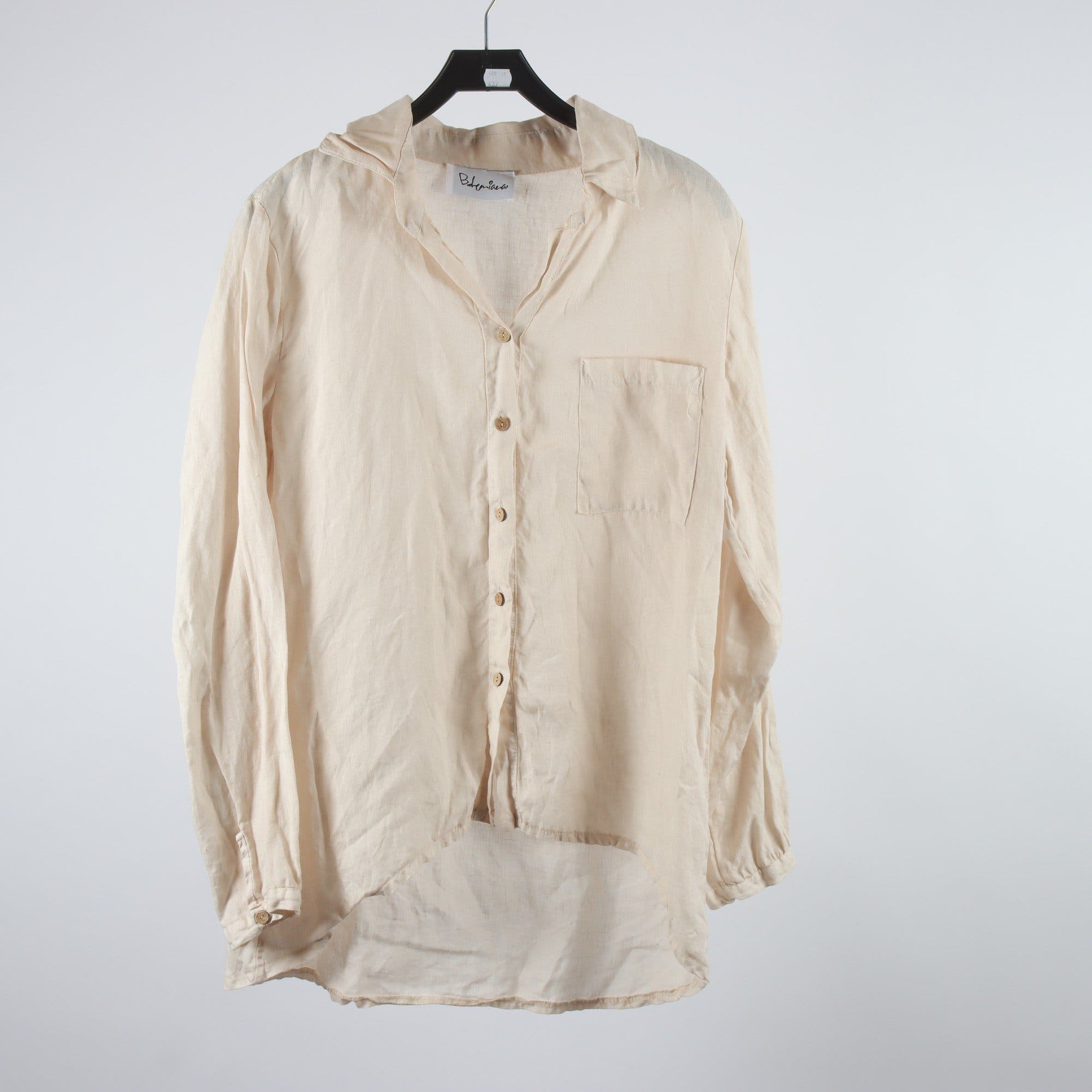 Blus, Bohemia, beige, 100% lin, stl. one size.