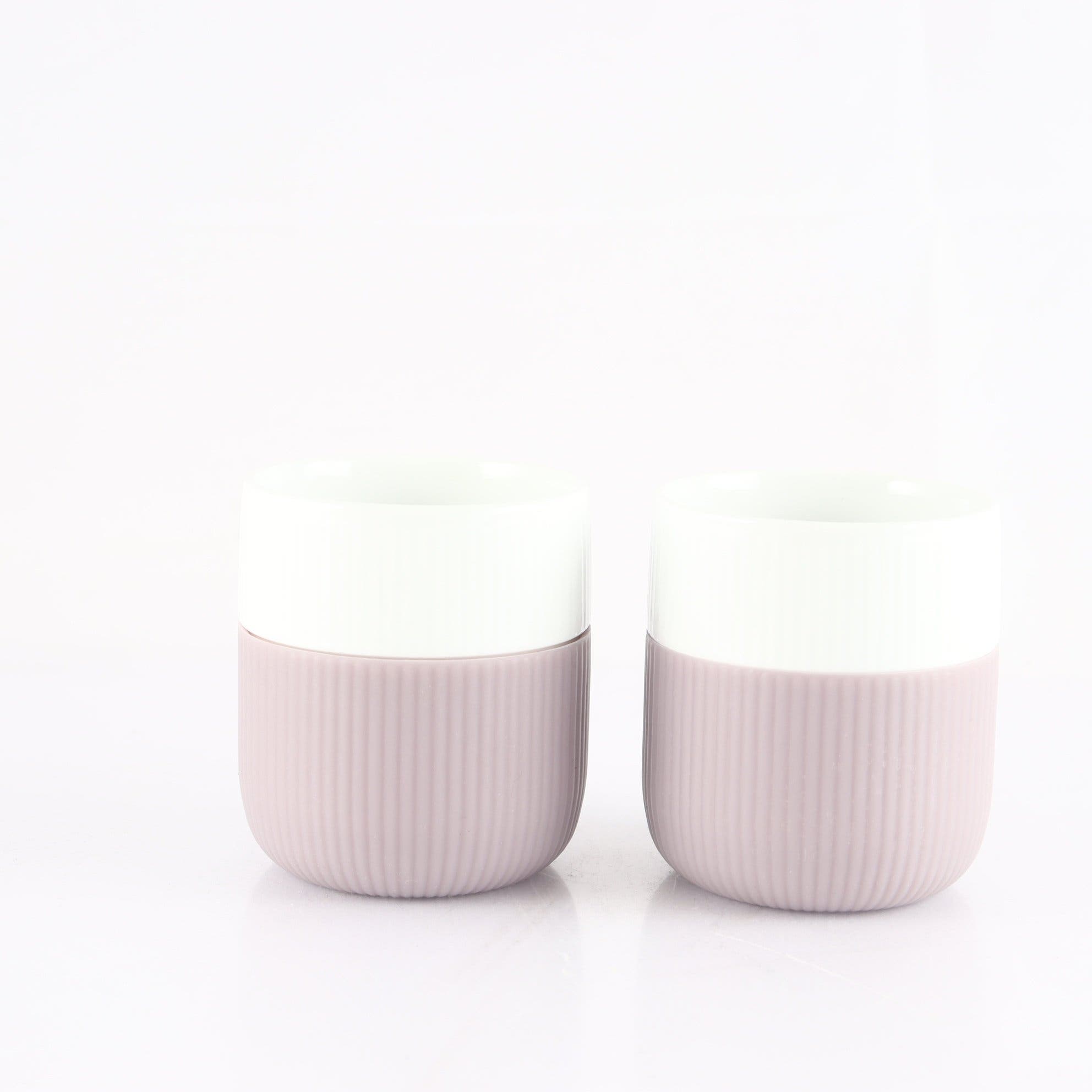 Muggar, porslin och gummi, ”Fluted contrast”, H.C Gjedde, Royal Copenhagen, 2 st