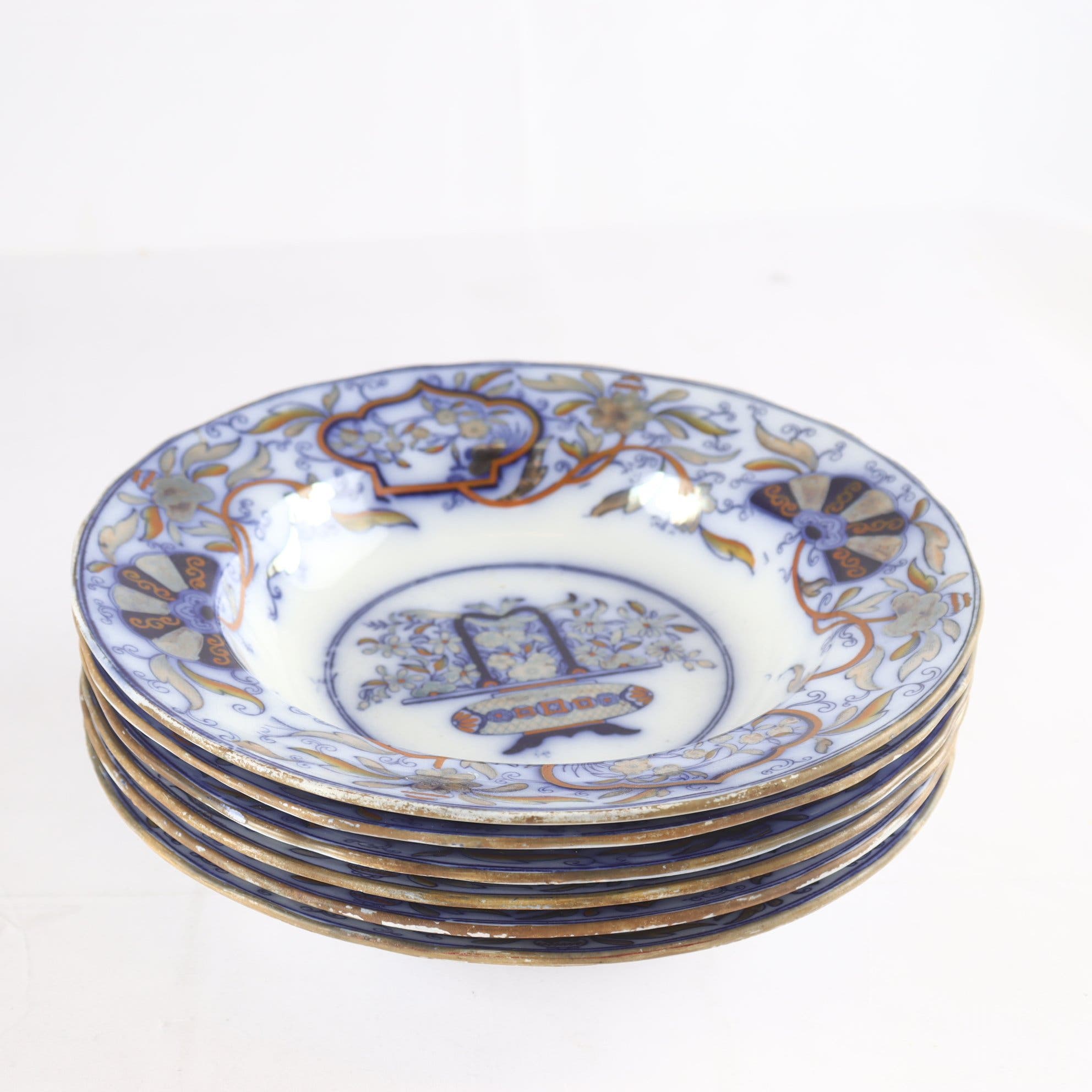 Djupa tallrikar, flintgods, Thomas Sneyd, 1846-1847, 6 st. Samfraktas ej.