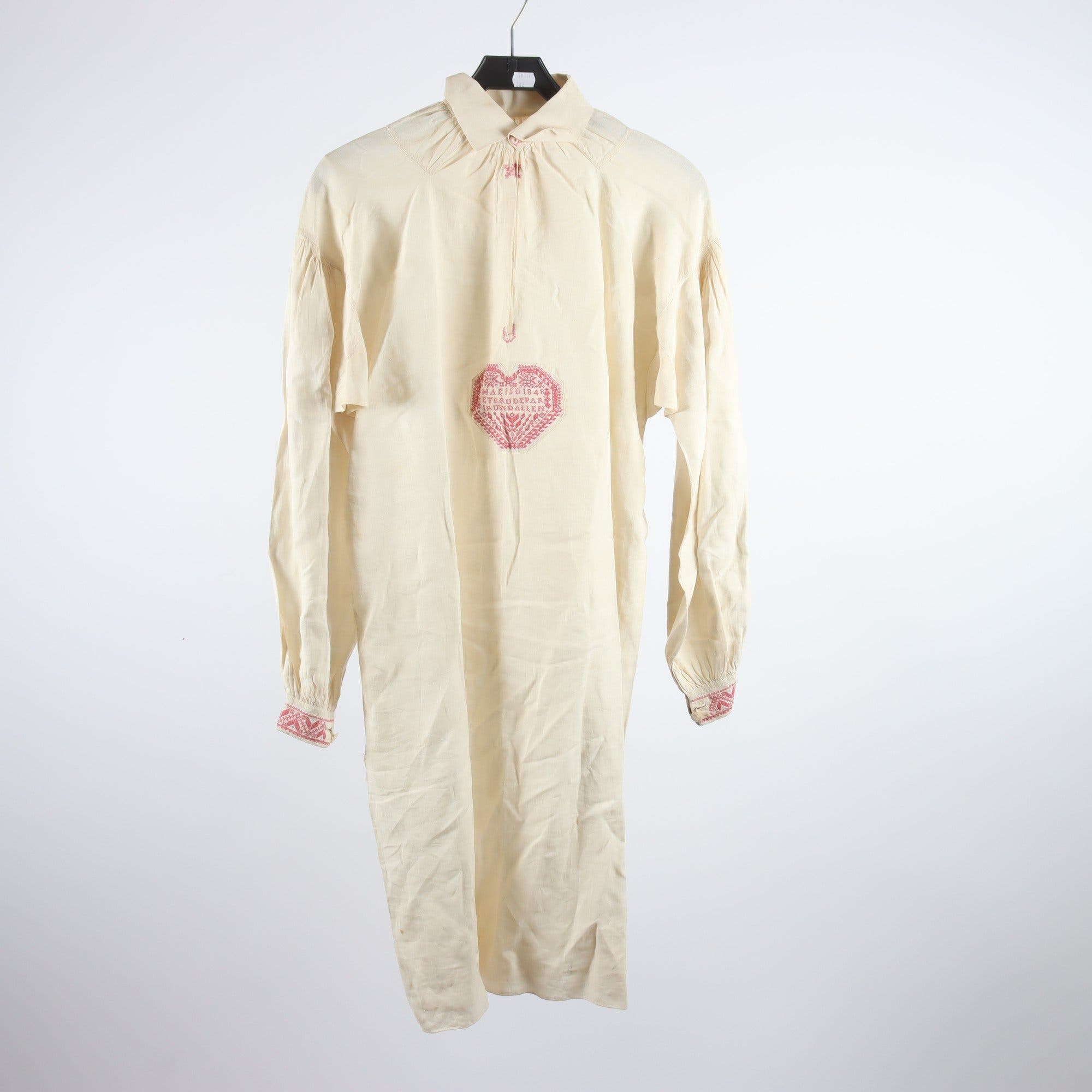 Nattlinne, Okänd, beige, lin, retro, stl. ca. M/L.