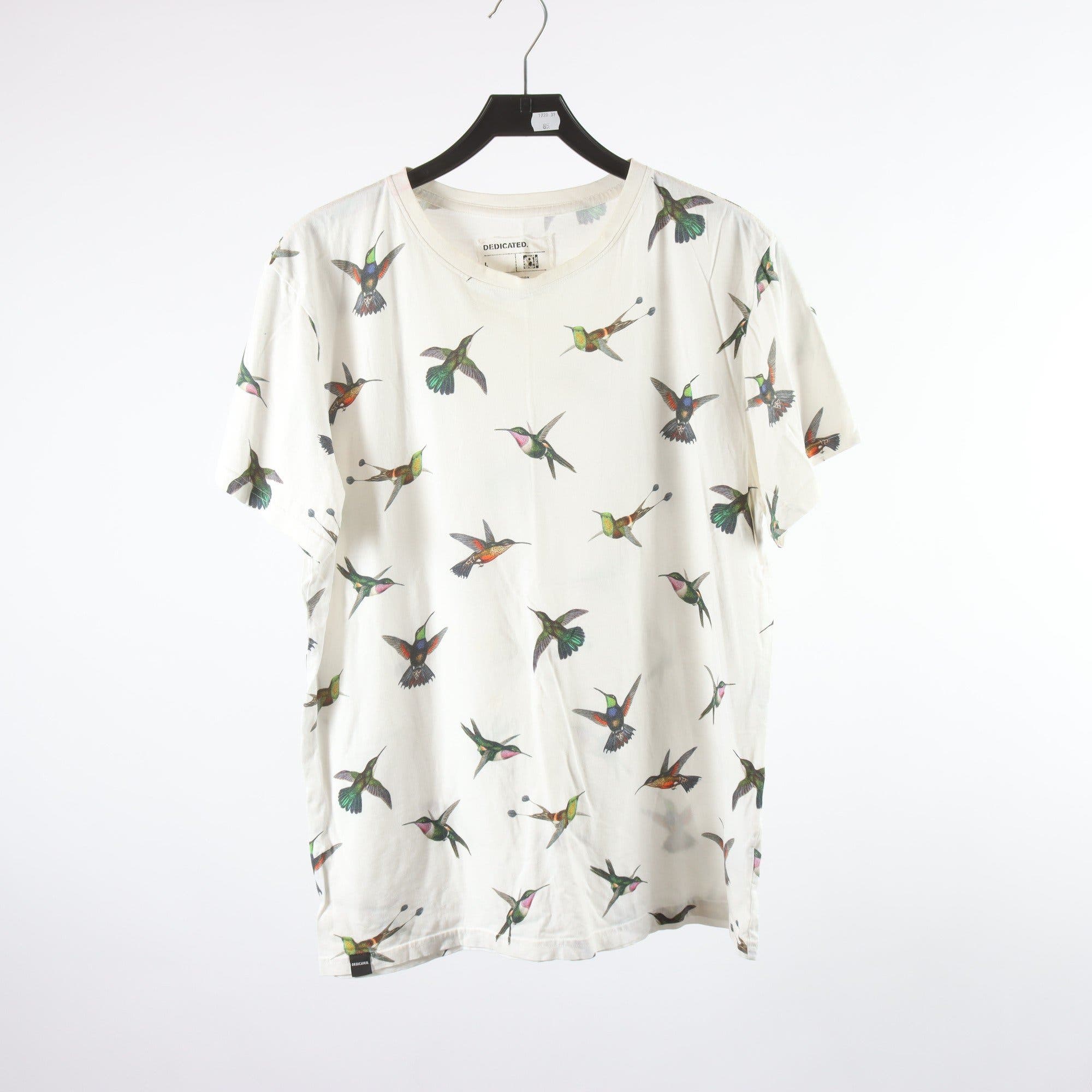 T-shirt, Dedicated, vit, fåglar, stl. L
