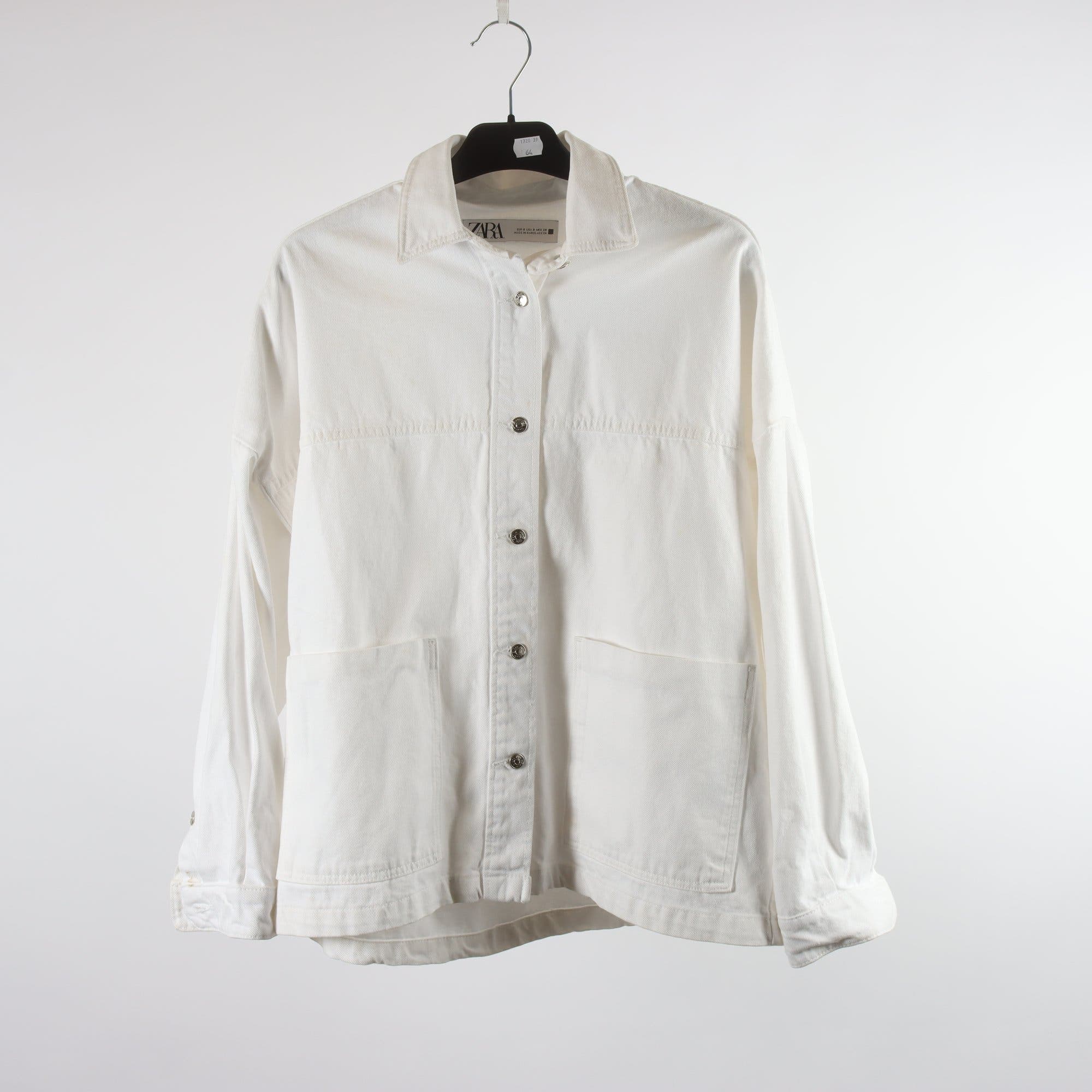 Workerjacket/overshirt, Zara, vit, denim, stl. S