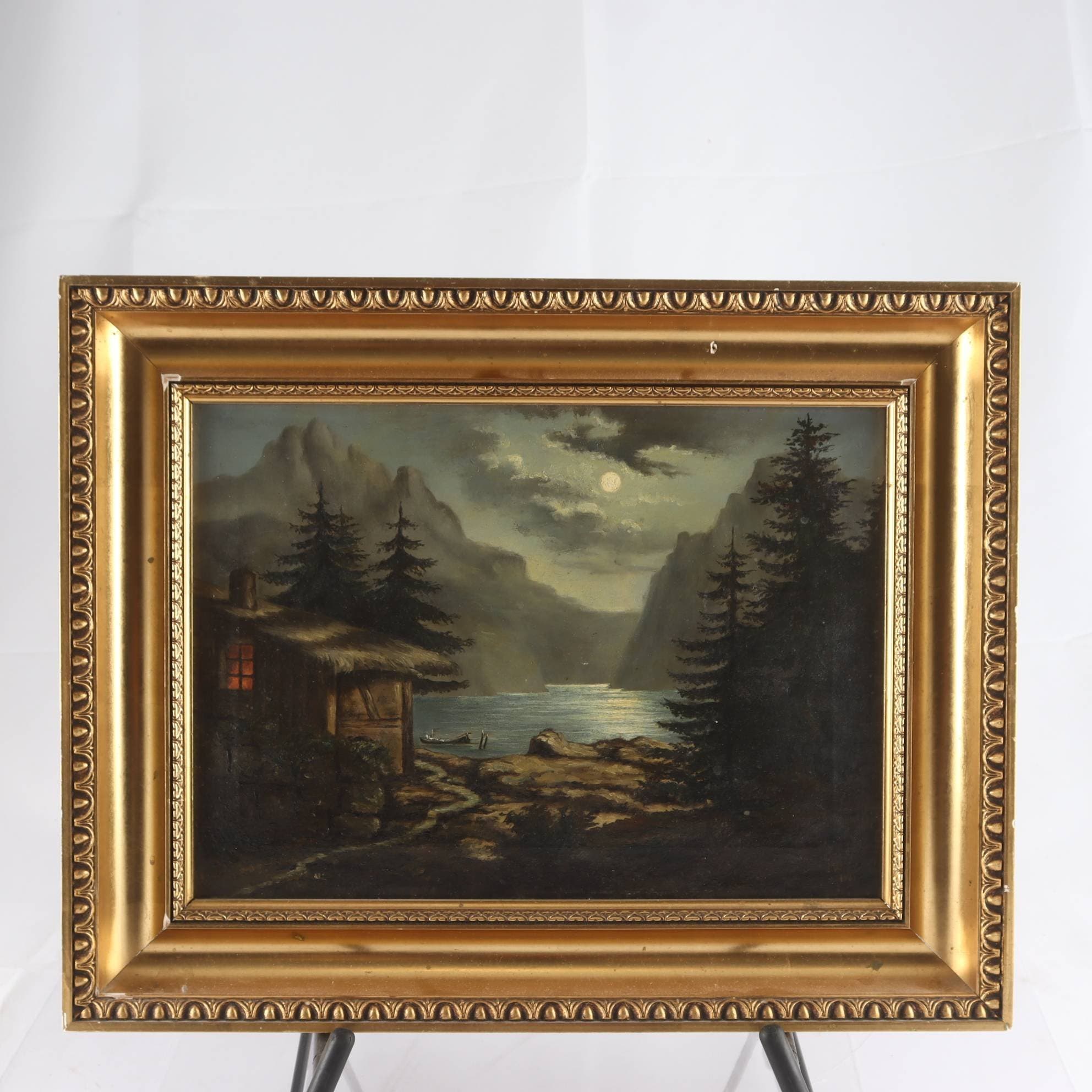 Olja på duk, landskap, monogramsignerad I.W, 1869. Endast avhämtning.