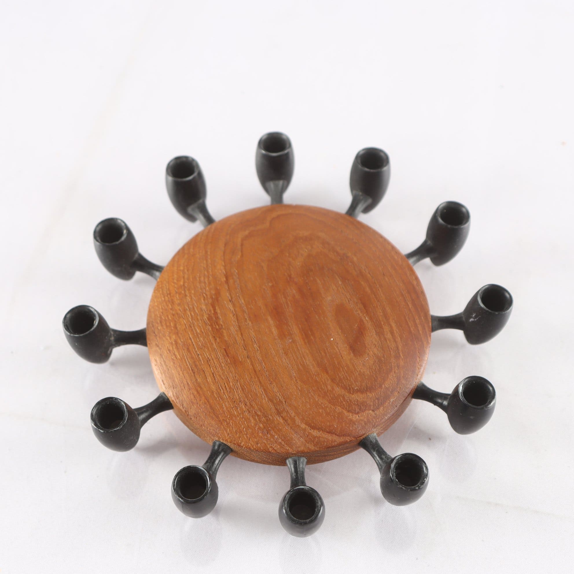Ljusstake, teak och metall, Digsmed, Danmark, 1964