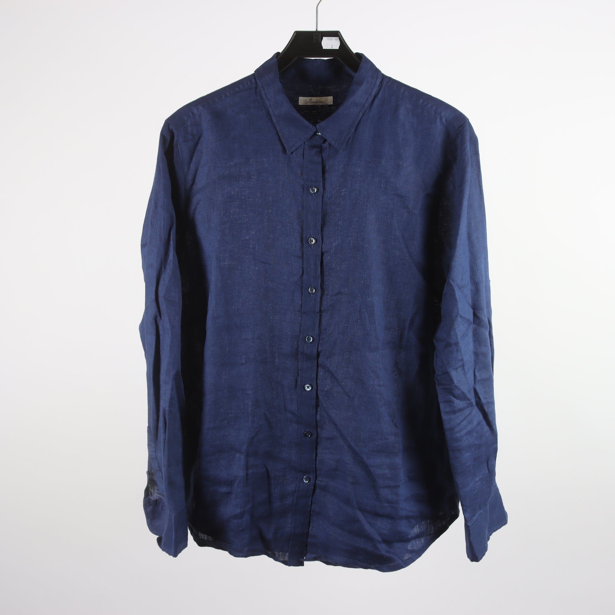Blus/skjorta, Stenströms, blå, 100% linne, stl. 46