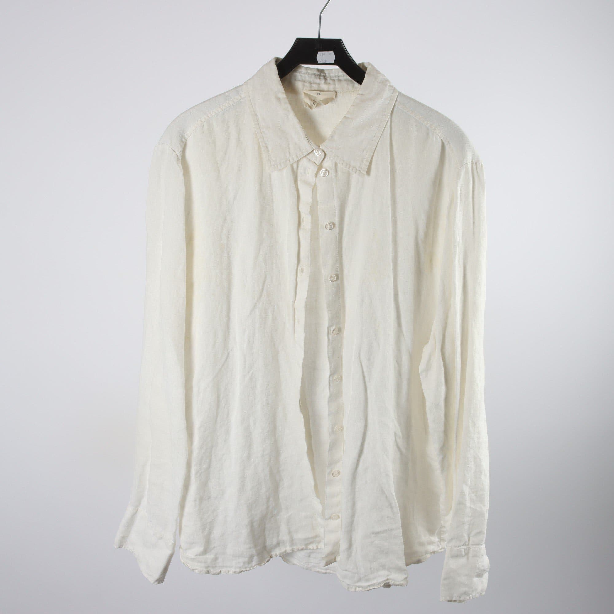 Blus, A Dsgn, vit, 100% lin, stl. XL.