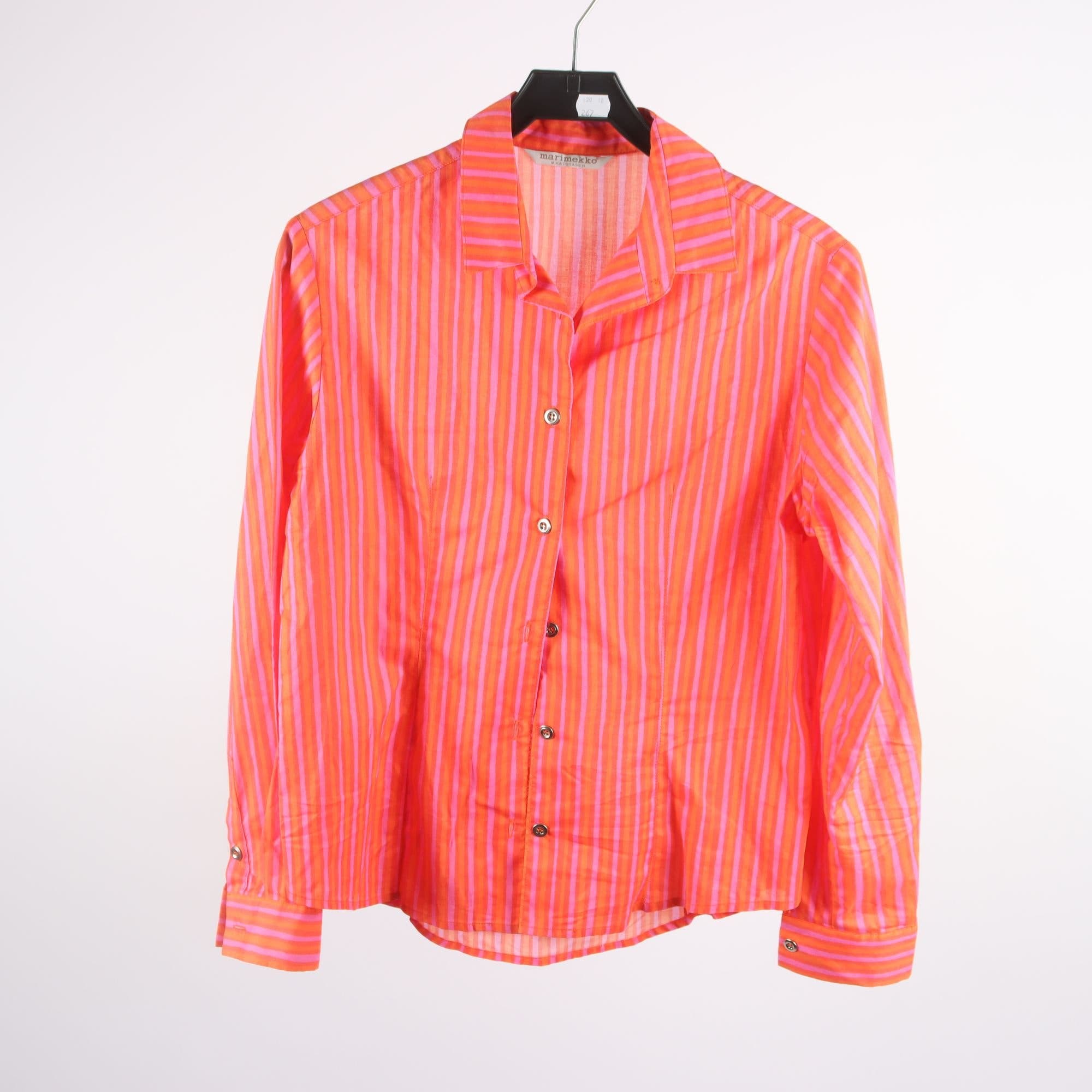 Blus, Marimekko, randig, orange, lila, stl. M.