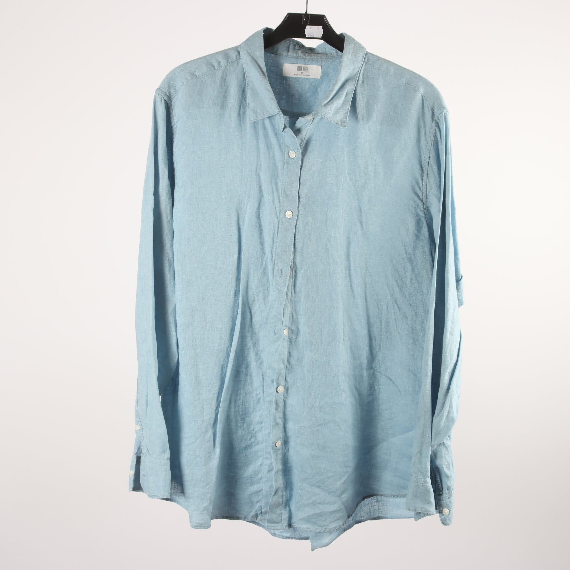 Skjorta, Uniqlo, 2-pack, blå, rosa, lin, stl. XL.
