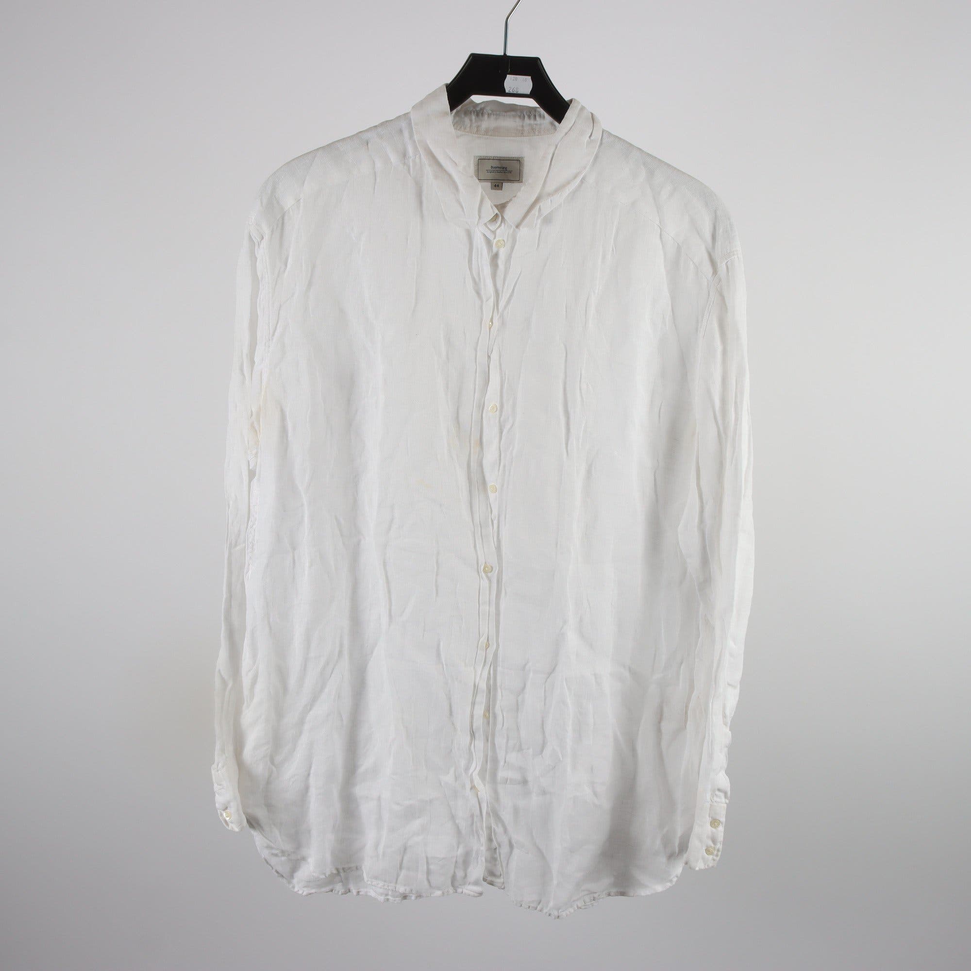 Blus, Boomerang, vit, 100% lin, stl. 44.