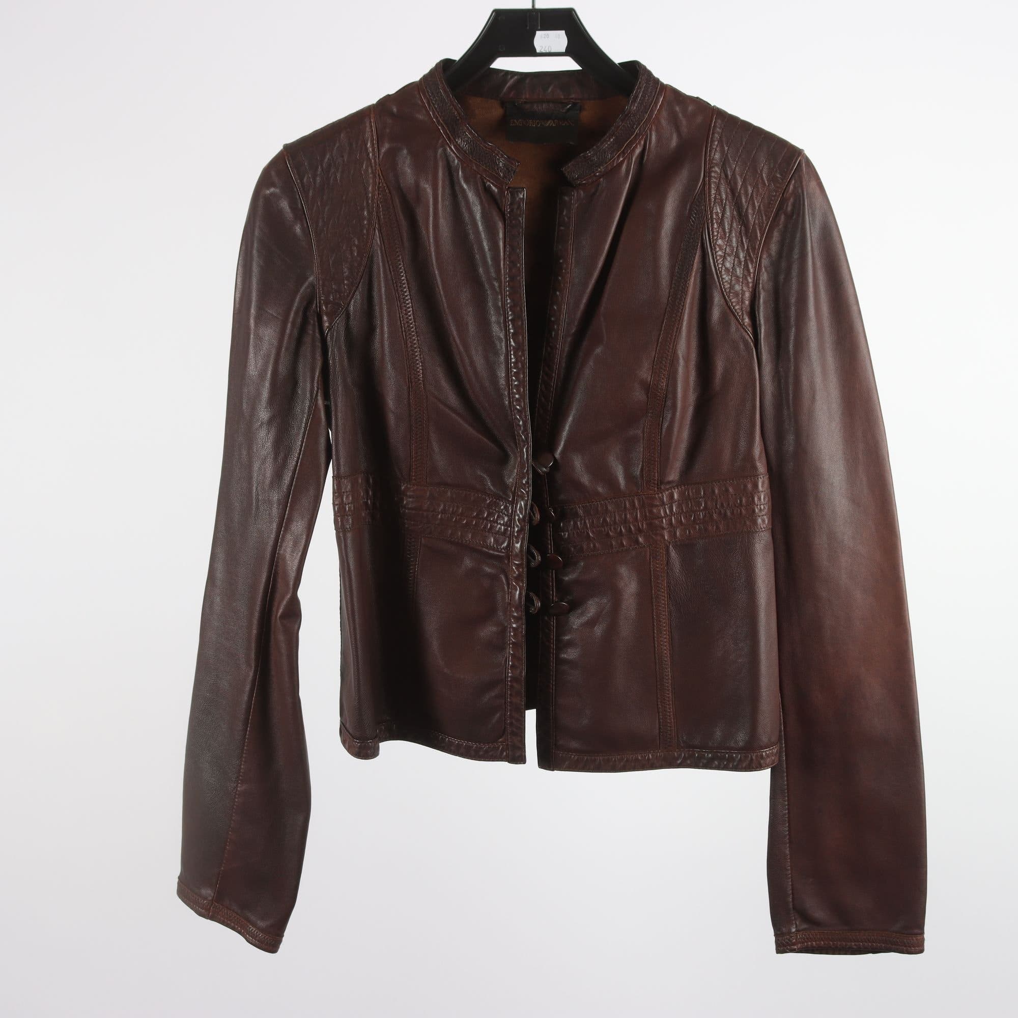 Skinnjacka, Emporio Armani, brun, stl. 44.