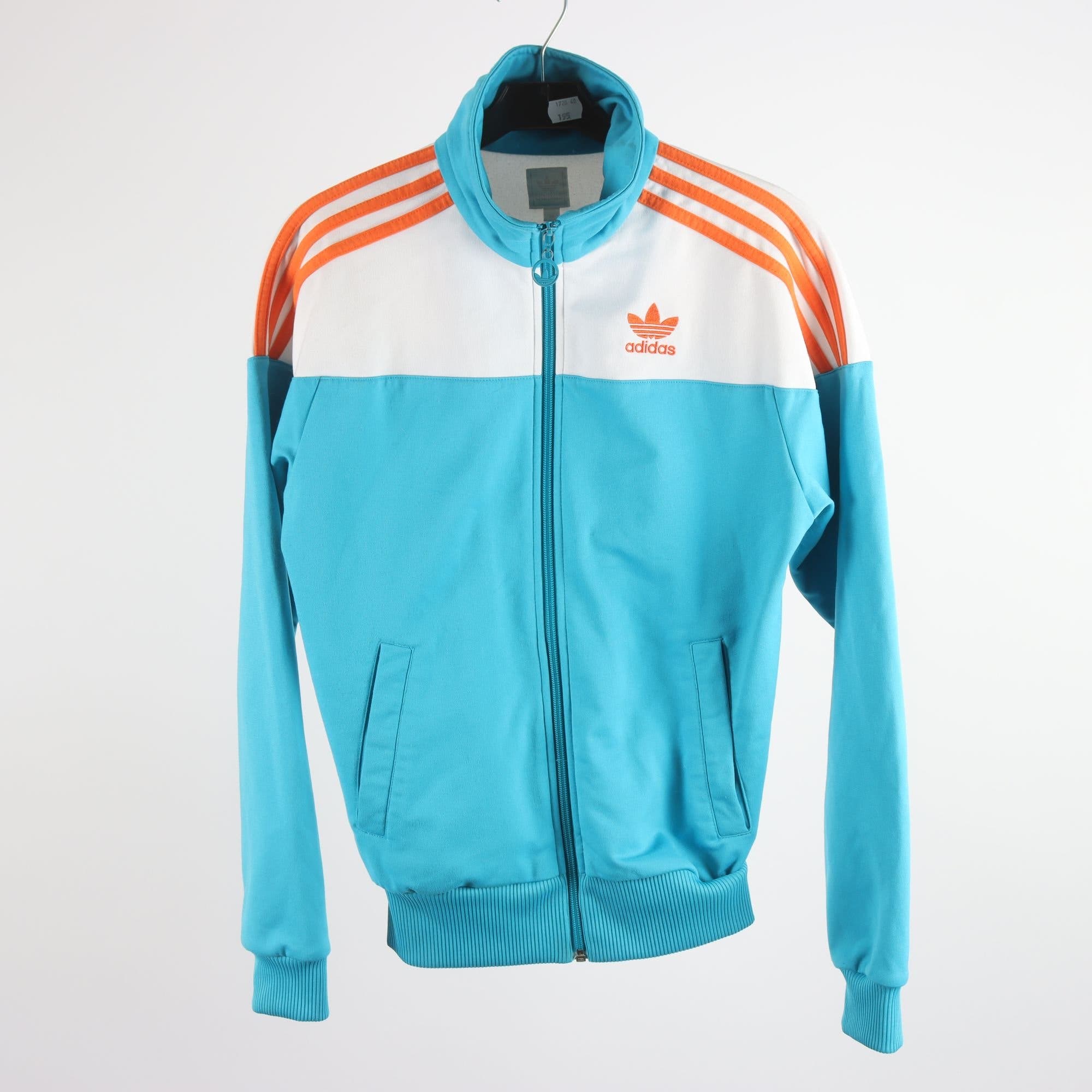 Sportjacka, Adidas, blå, vit orange, stl. XS