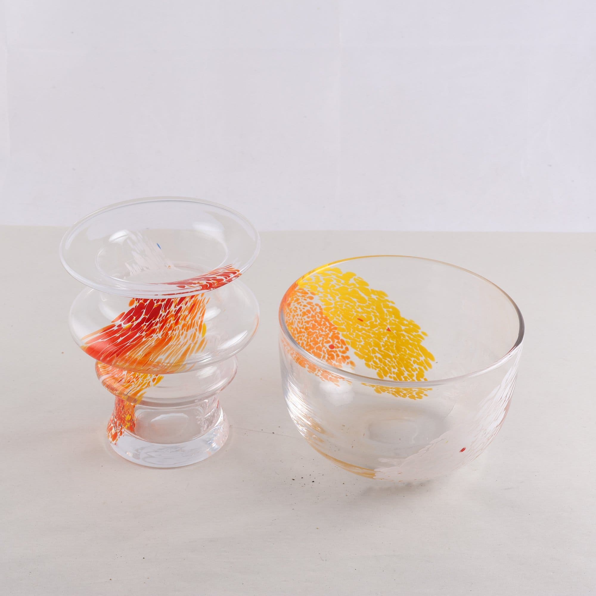 Glasvas och skål, osignerad