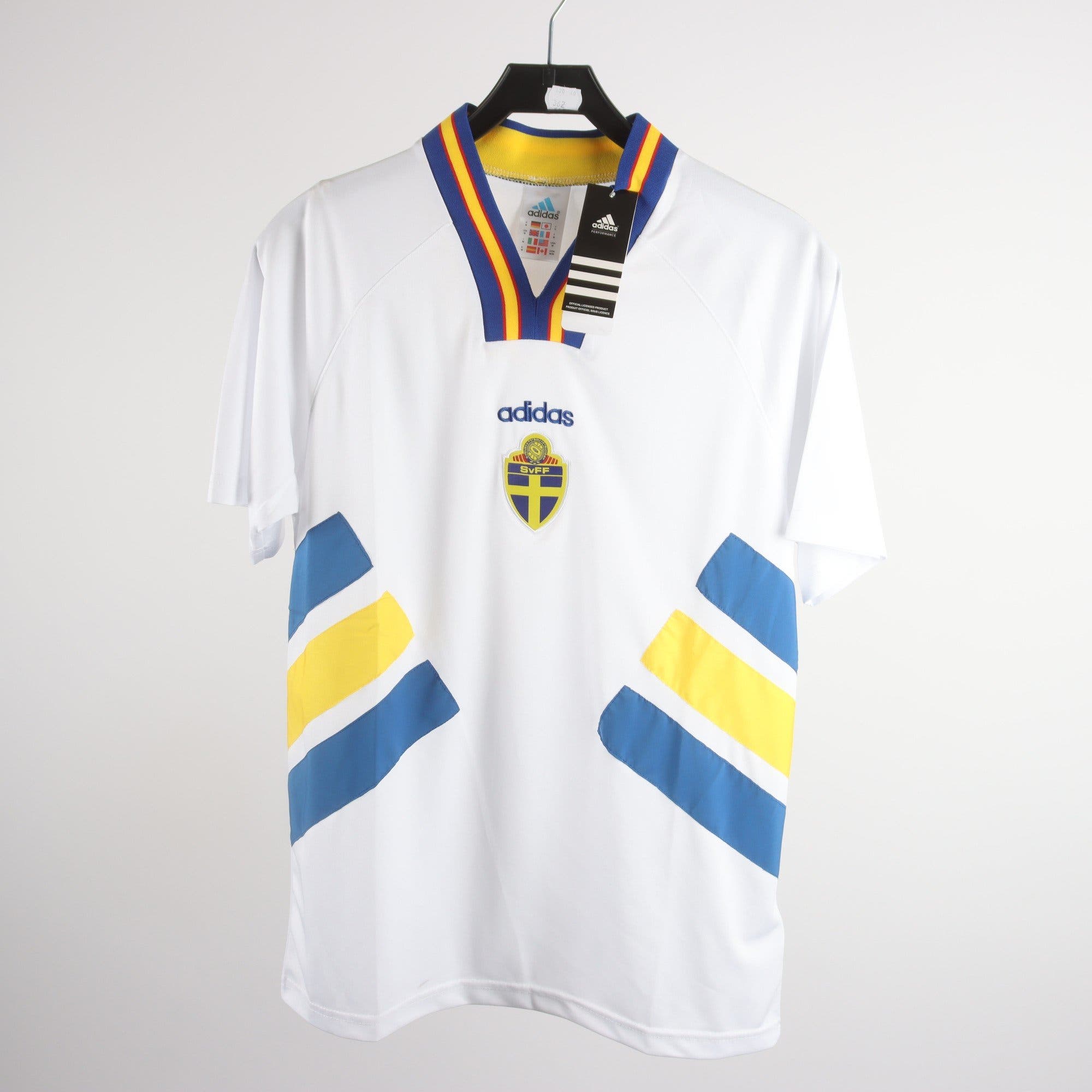 Fotbollströja, Adidas, SvFF, vit, blå, stl. M.
