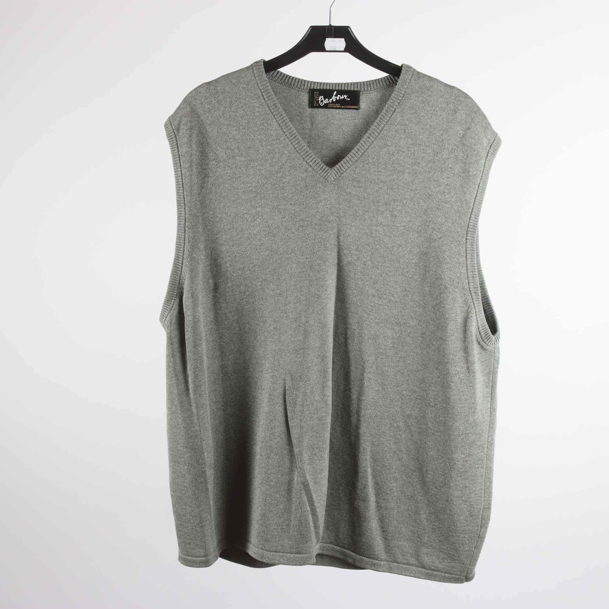 Väst, Barbour, grå, bomull, cashmere, stl. L.