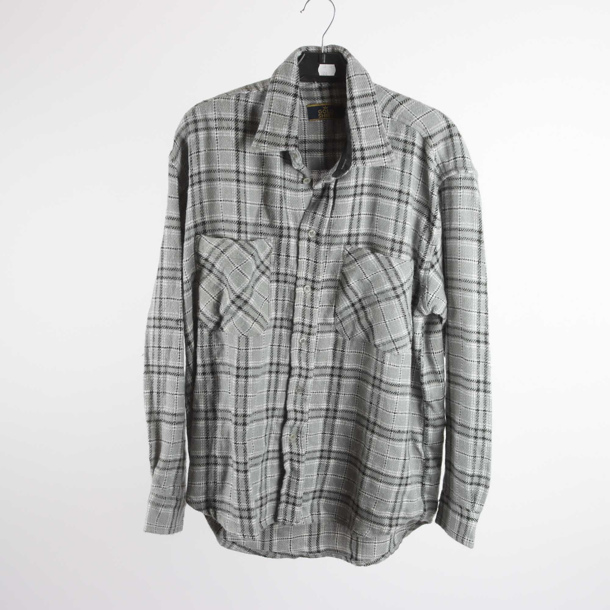 Skjorta, Gold Shirt, rutig, grå, flanell, stl. L.