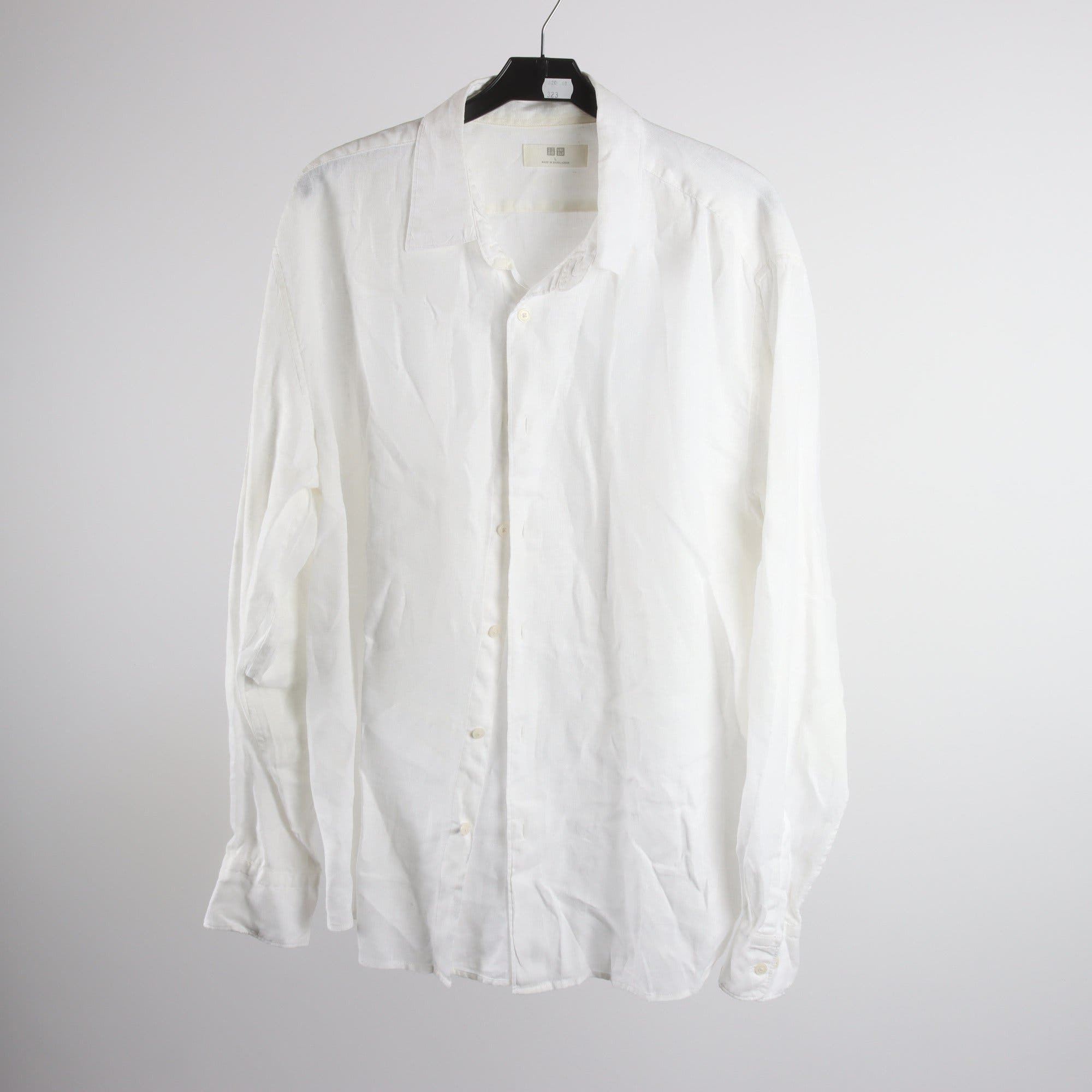 Skjorta, Uniqlo, vit, lin, stl. L.