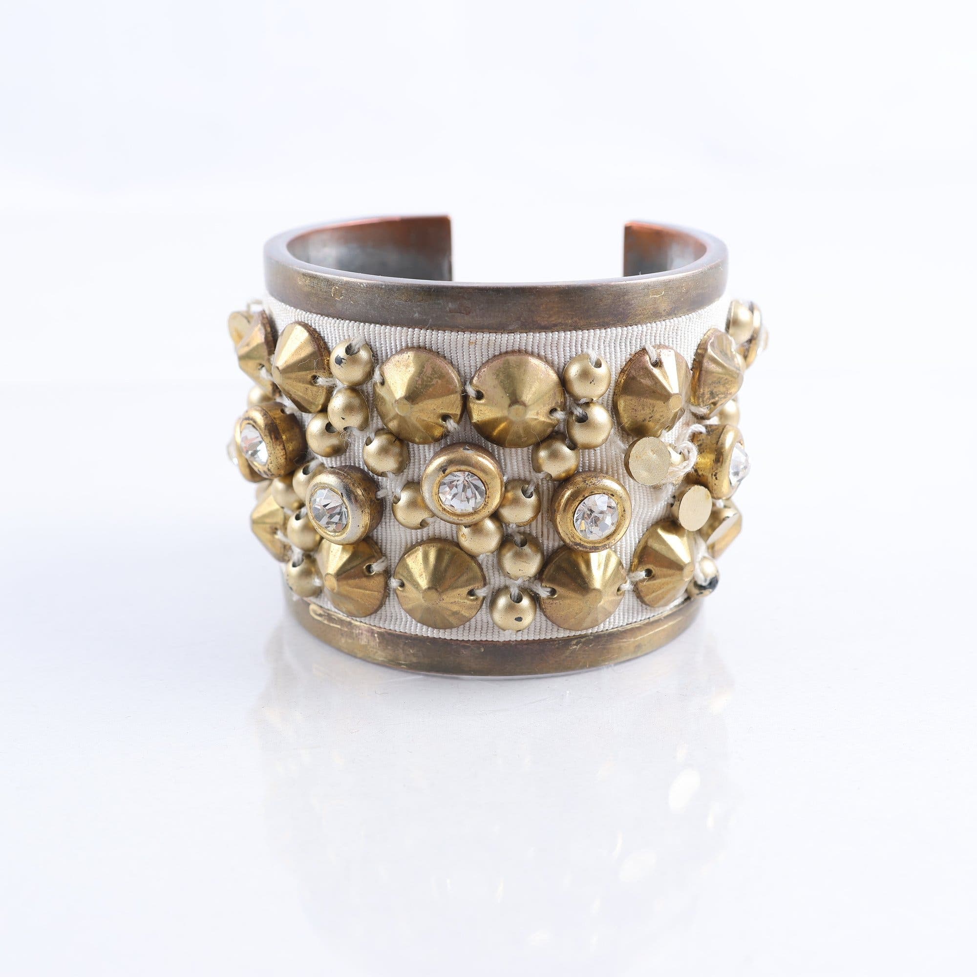 Armband, cuff, metall, textil, By Malene Birger