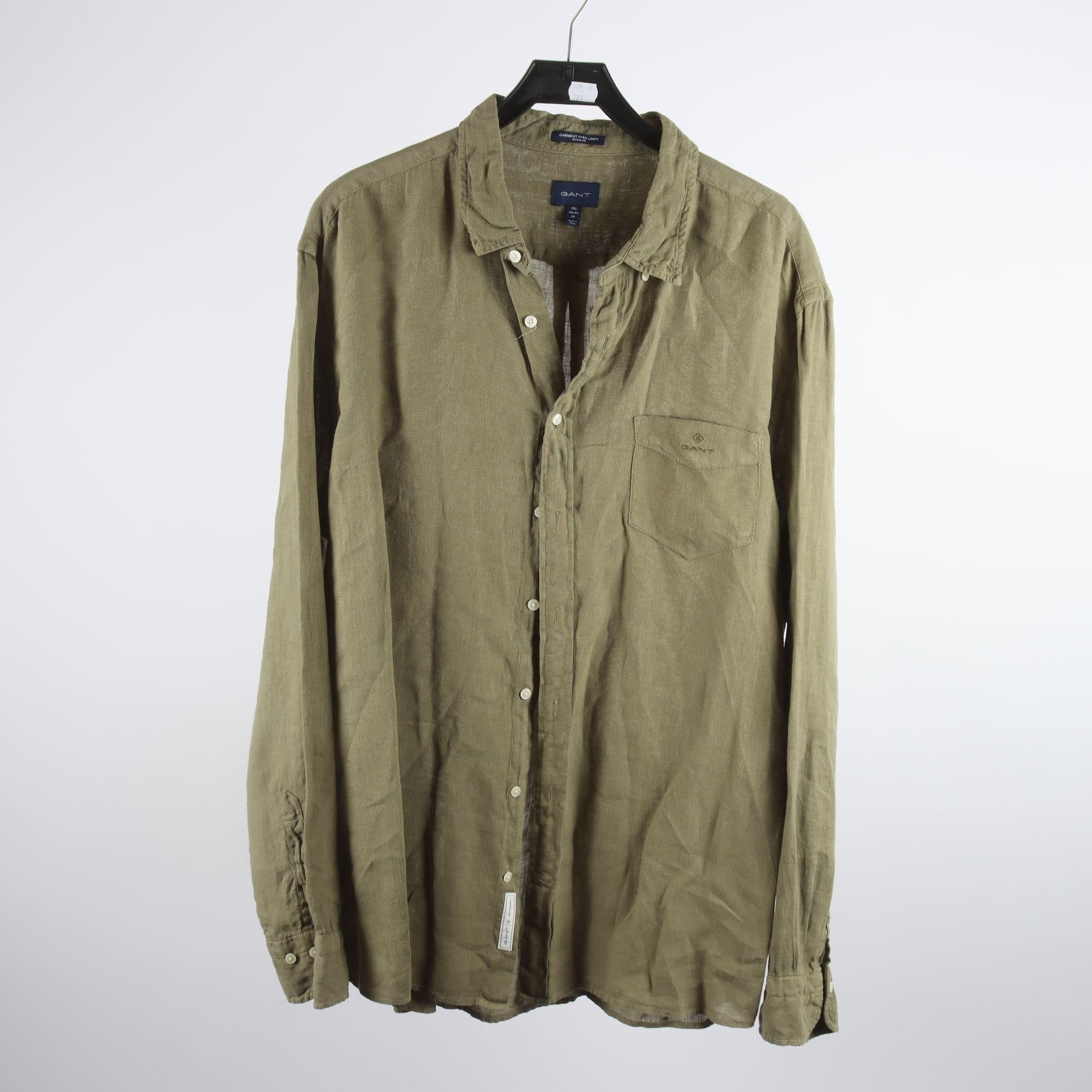 Skjorta, Gant, grön, 100% lin, stl. 2XL.