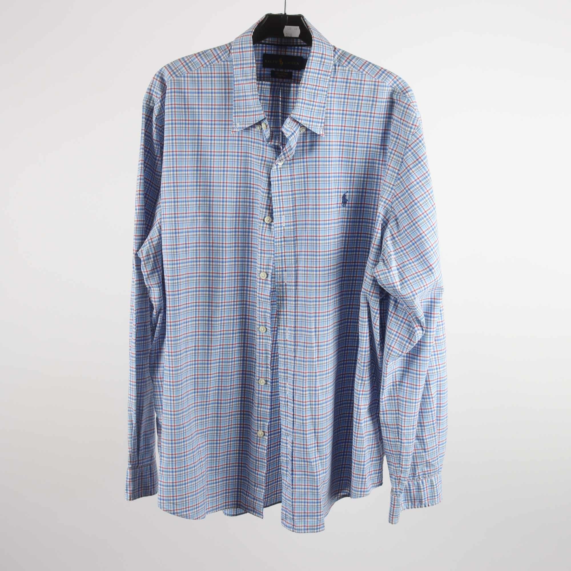 Skjorta, Ralph Lauren, rutig, blå, stl. XL.