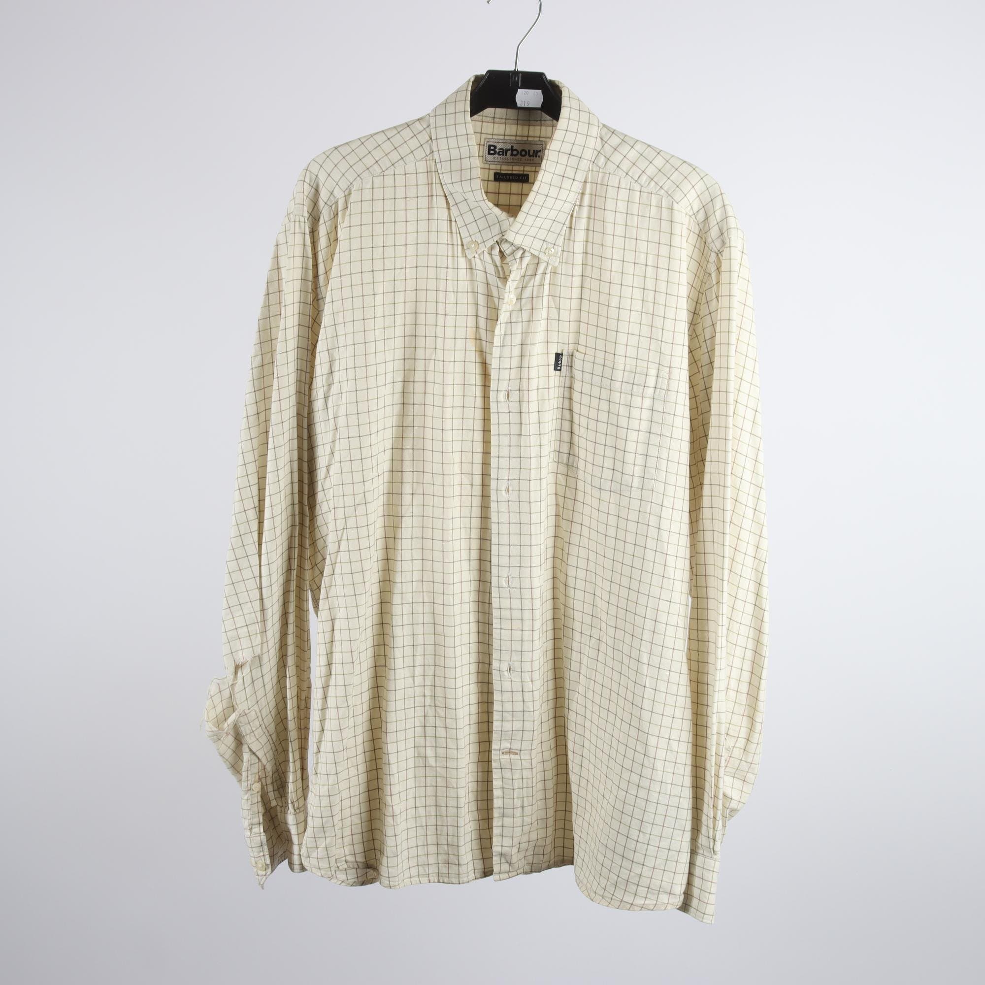 Skjorta, Barbour, rutig, offwhite, stl. XL.