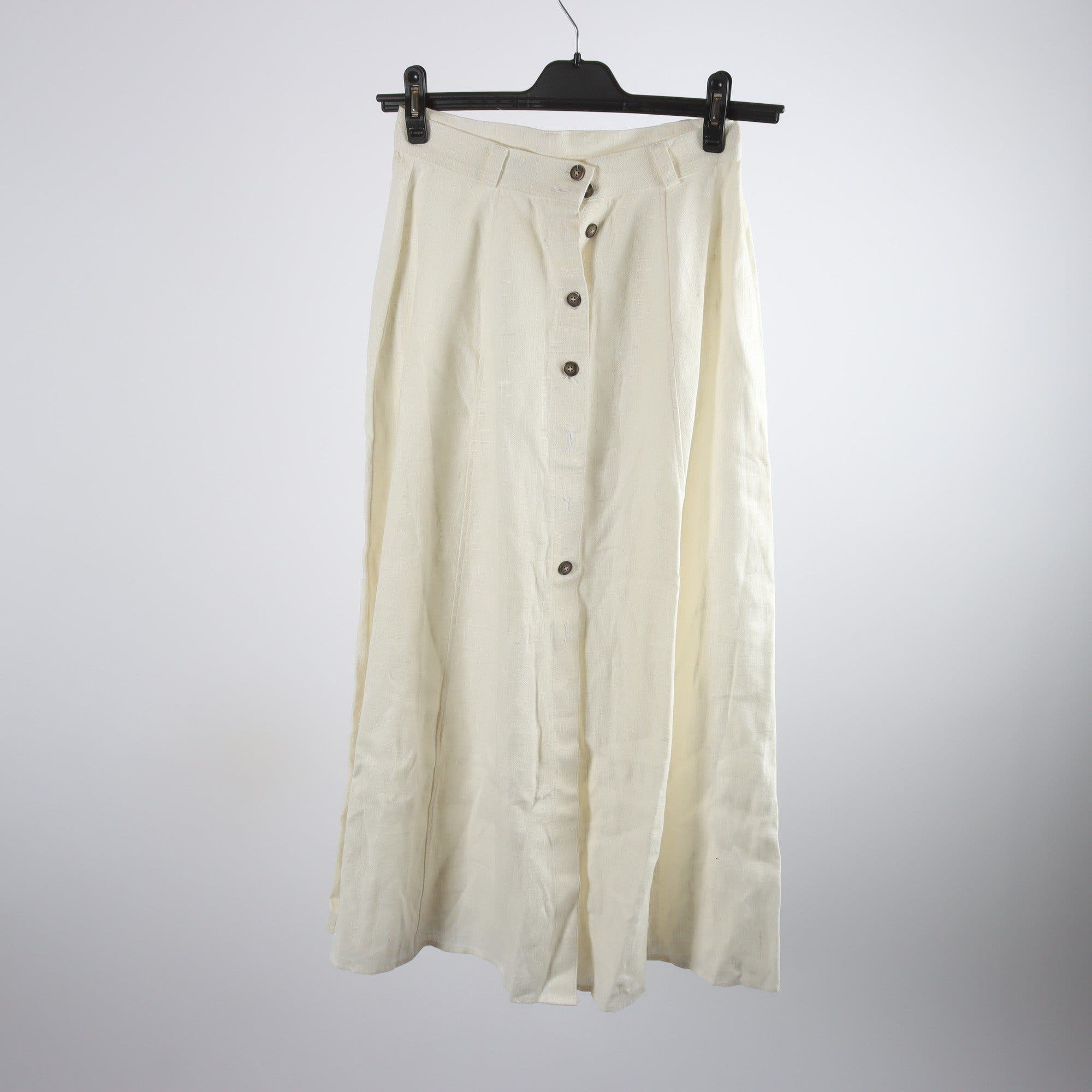 Kjol, Linne Huset, vit, 100% lin, stl. M.