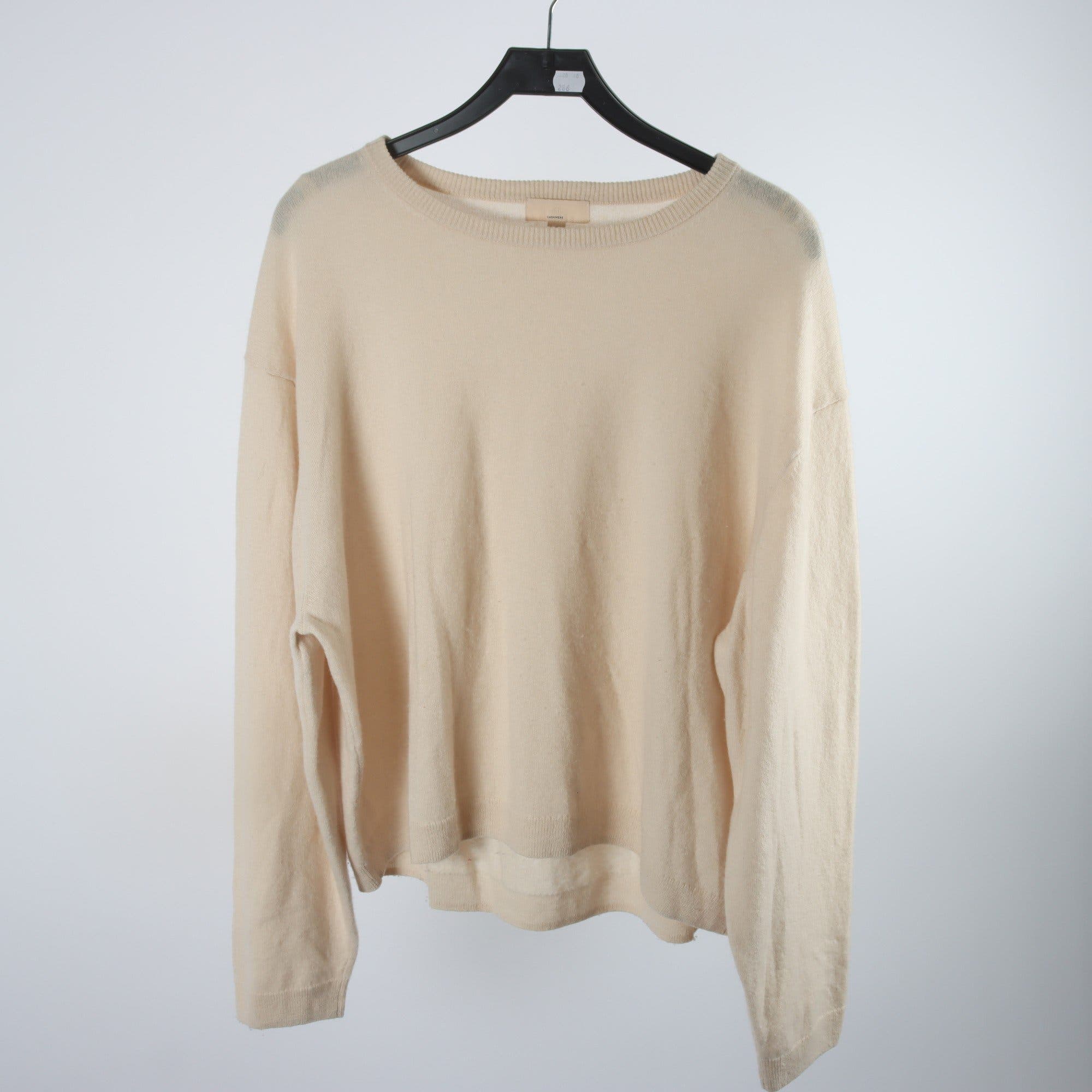 Tröja, H&M, offwhite, 100% cashmere, stl. L.