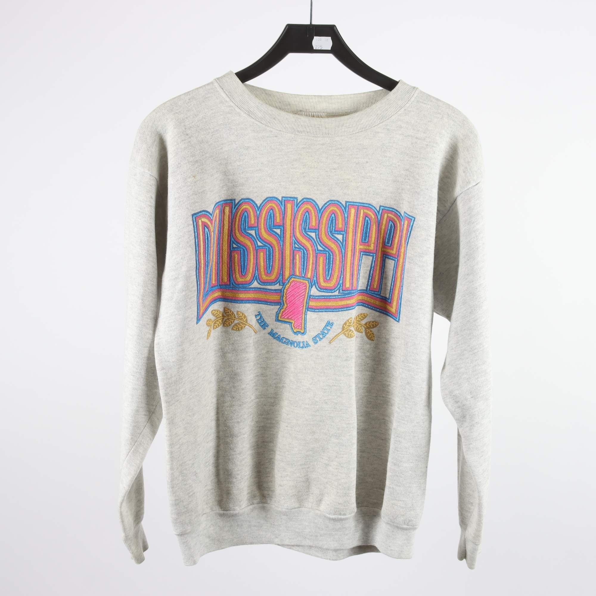 Sweatshirt, Tultex, grå, mönstrad, Mississippi, stl. L.