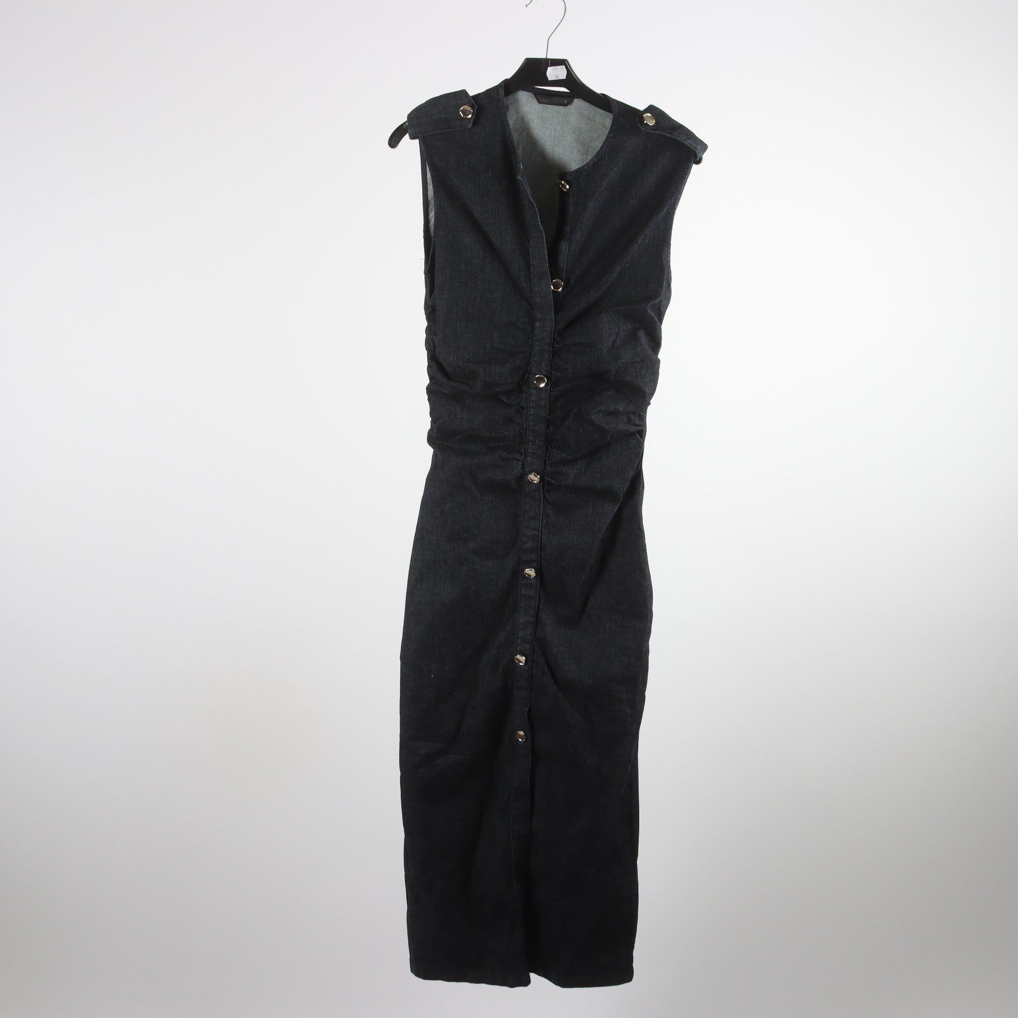 Klänning, Zara, blå, denim, stl. XS