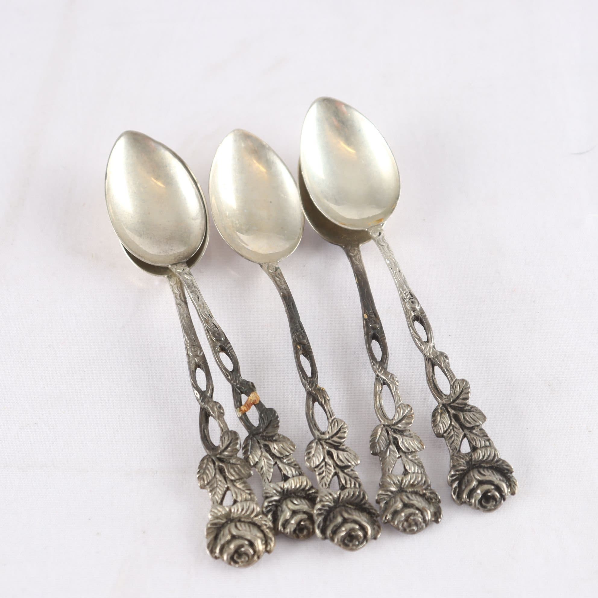 Kaffeskedar, silver, 5st