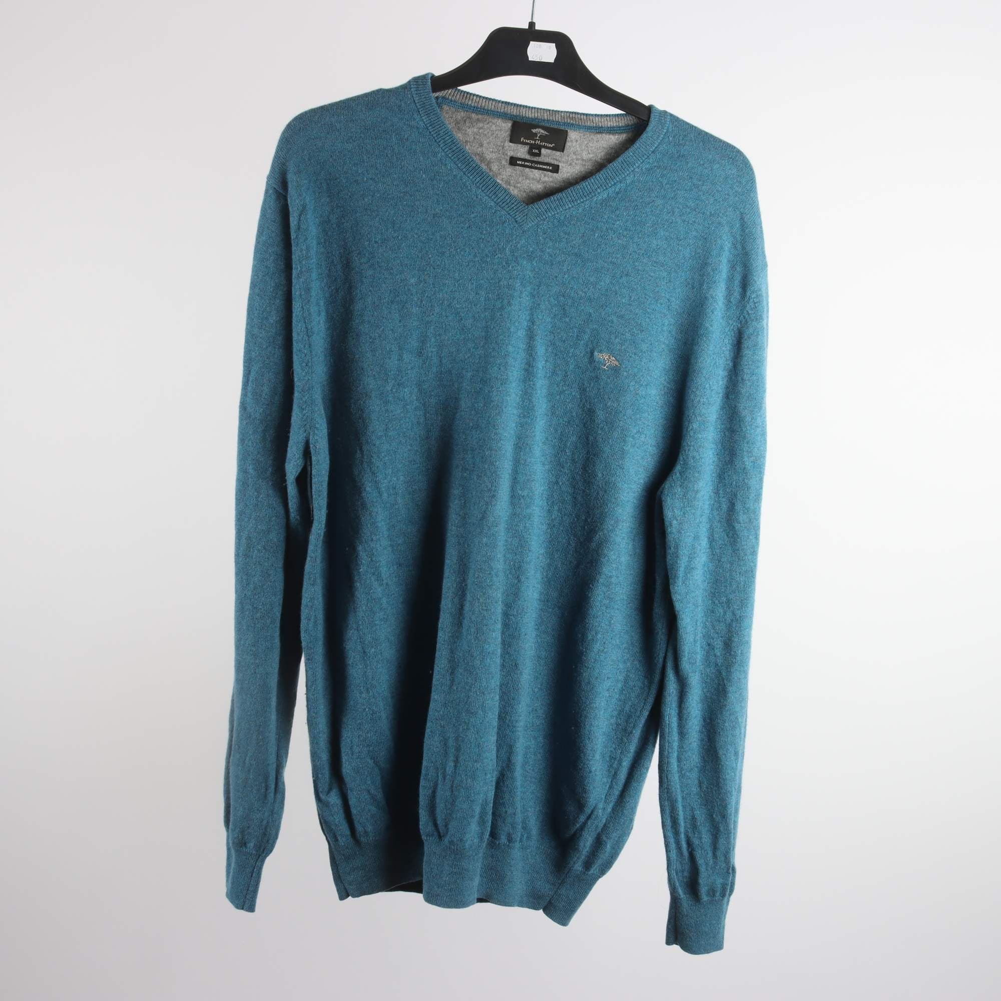 Tröja, Fynch-Hatton, blå, ull, cashmere, stl. XXL.