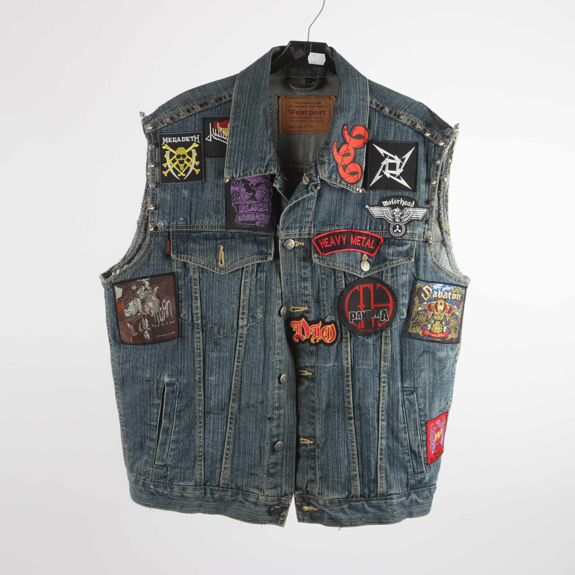 Väst, Westport, blå, Motörhead, Heavy Metal, Guns N Roses, blå, stl. L.