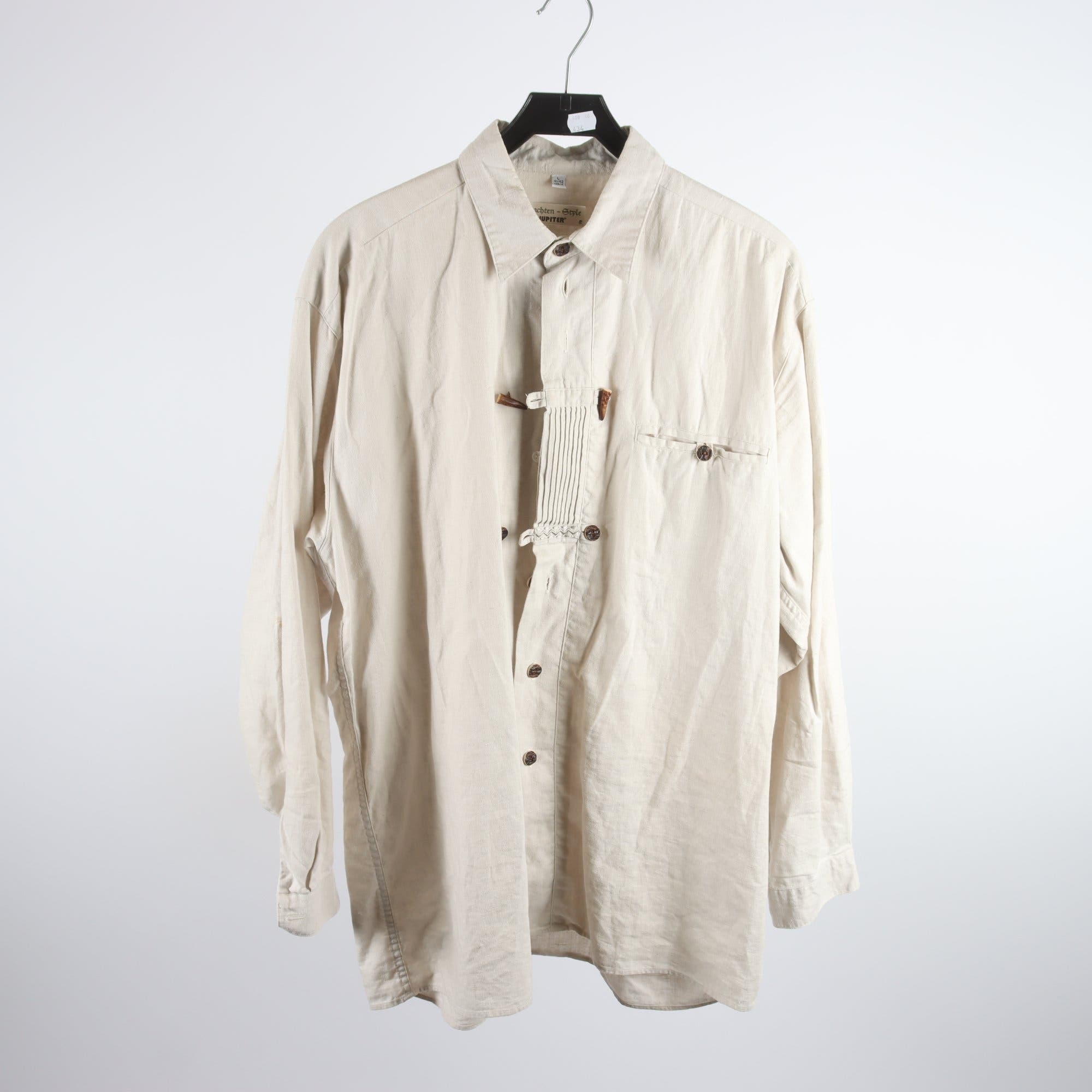 Skjorta, Trachten Style, beige, lin, stl. L.