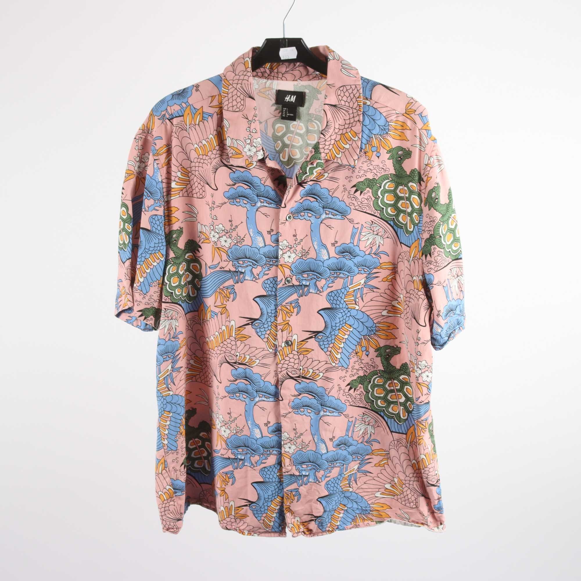 Skjorta, H&M, blå, rosa, stl. L.